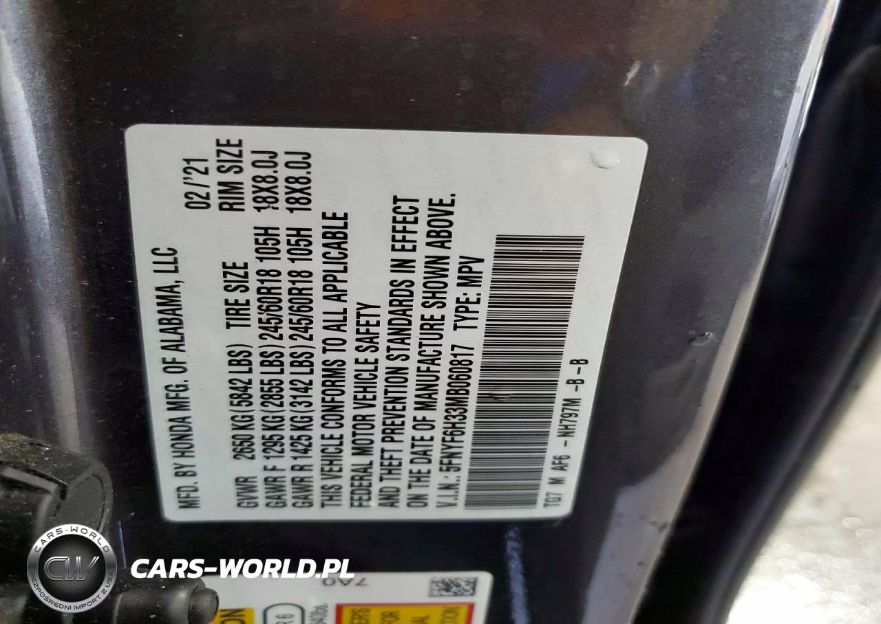 2021 Honda Pilot Ex VIN:5FNYF6H33MB060817 - 12