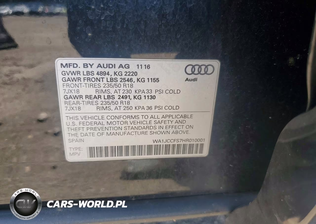 2017 Audi Q3 Premium Plus VIN:WA1JCCFS7HR010001 - 12