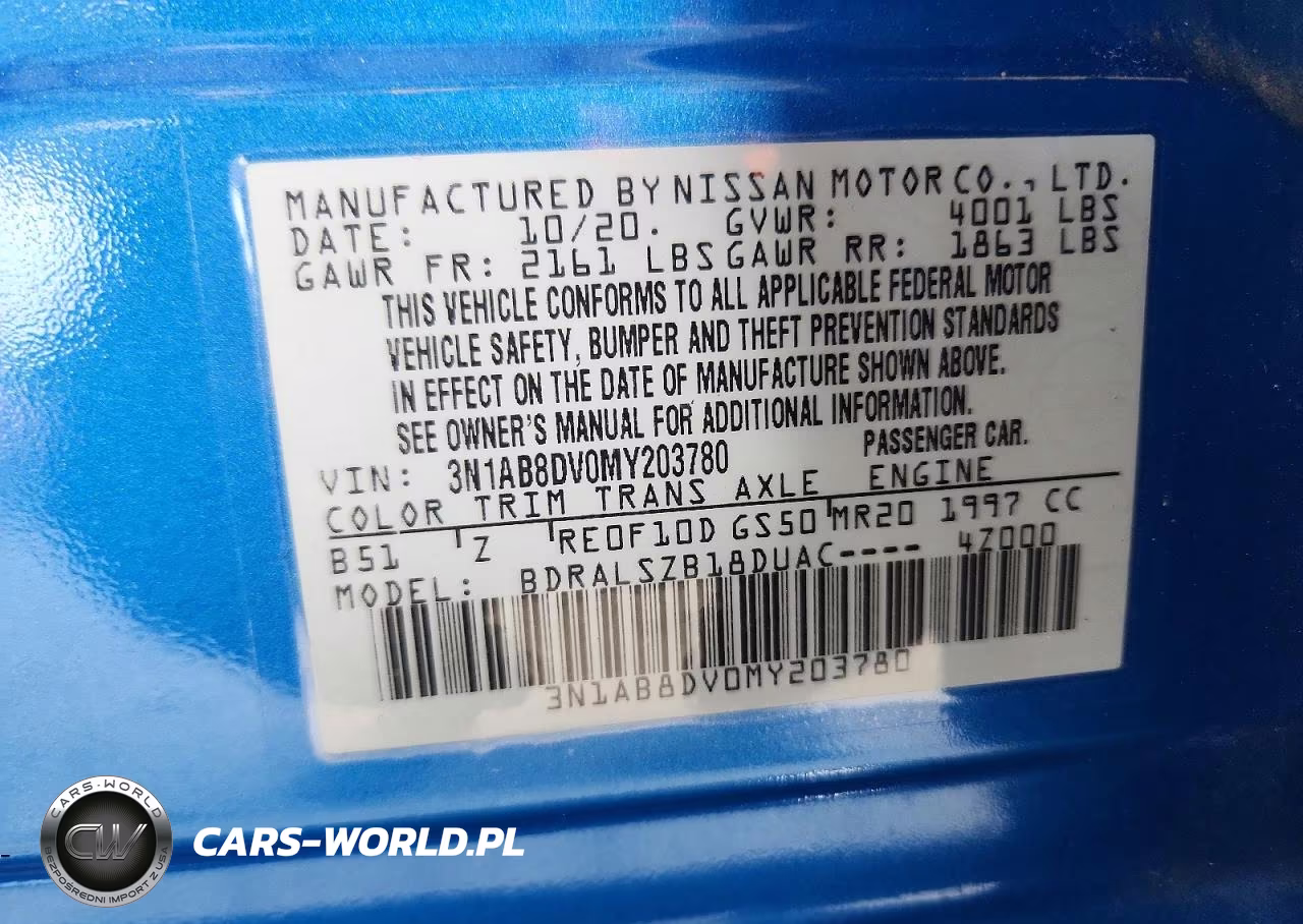 2021 Nissan Sentra Sr VIN:3N1AB8DV0MY203780 - 12