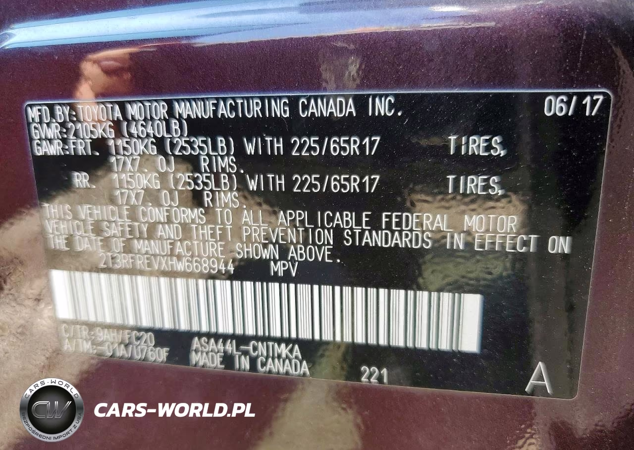 2017 Toyota Rav4 Xle VIN:2T3RFREVXHW668944 - 12