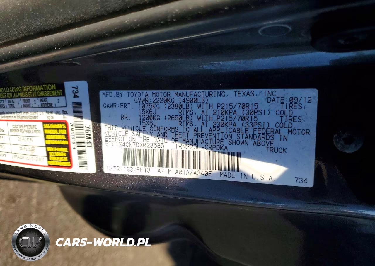2013 Toyota Tacoma Access Cab VIN:5TFTX4CN7DX023585 - 12