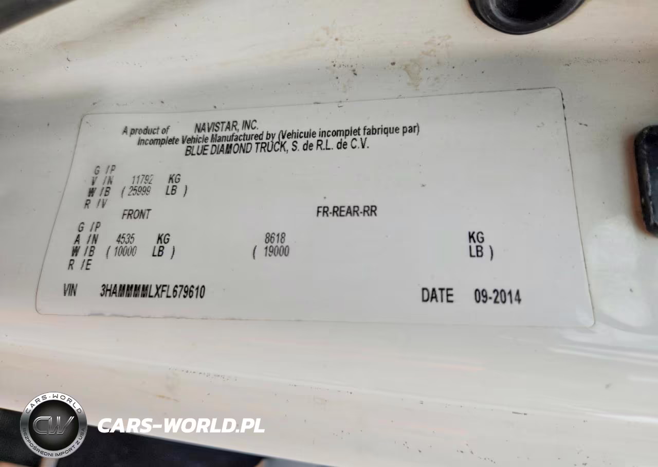 2015 International 4300 Dump Truck VIN:3HAMMMMLXFL679610 - 13