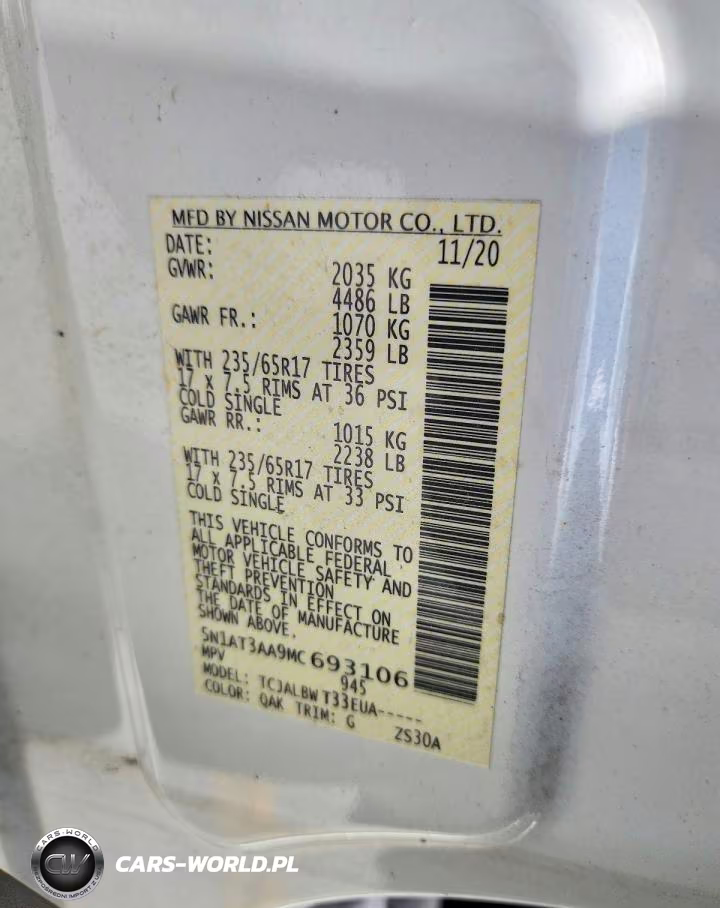 2021 Nissan Rogue S VIN:5N1AT3AA9MC693106 - 14