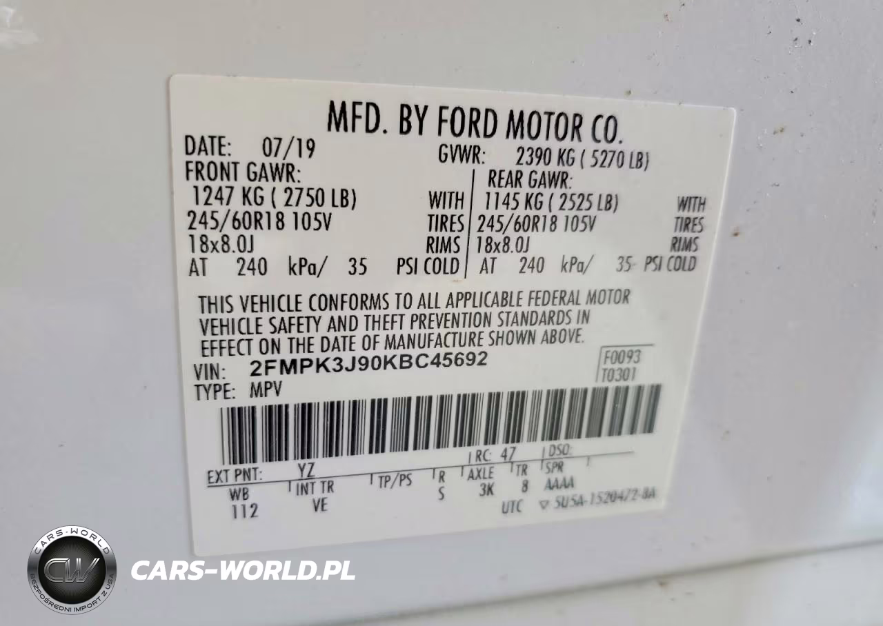 2019 Ford Edge Sel VIN:2FMPK3J90KBC45692 - 13