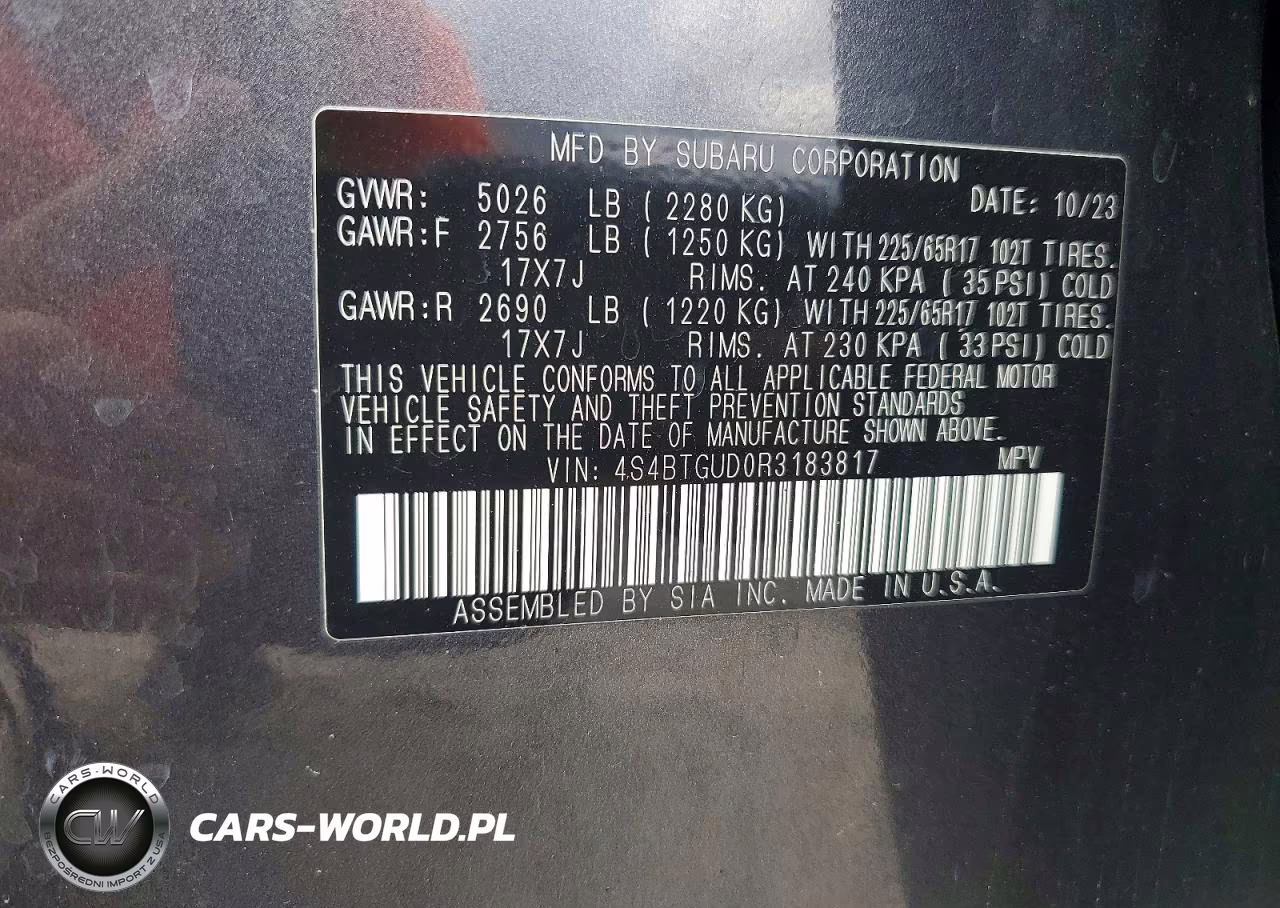2024 Subaru Outback Wilderness VIN:4S4BTGUD0R3183817 - 14