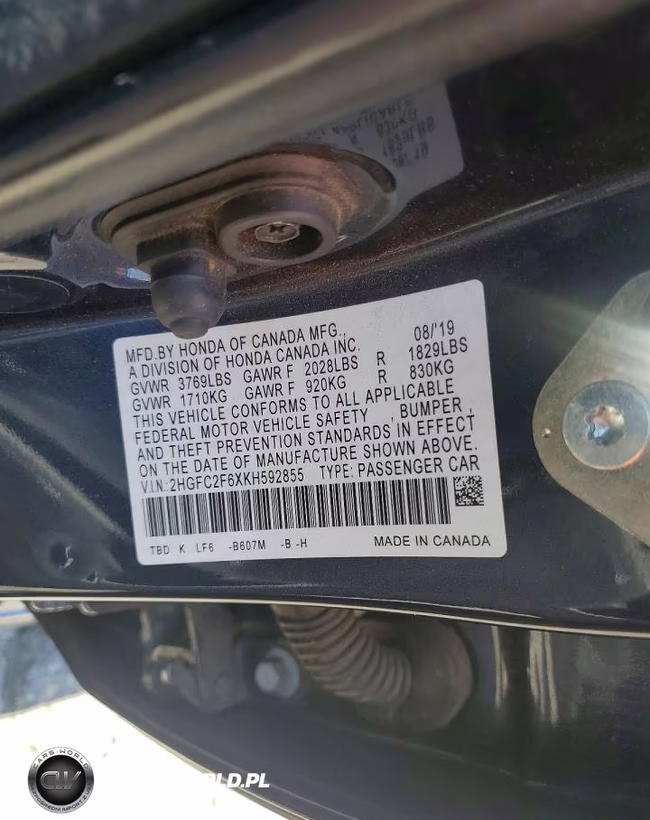 2019 Honda Civic Lx VIN:2HGFC2F6XKH592855 - 12