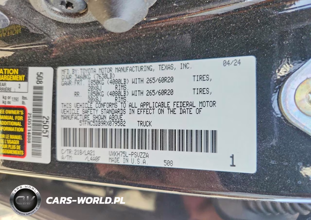 2024 Toyota Tundra Platinum Hv VIN:5TFNC5DB9RX079582 - 12