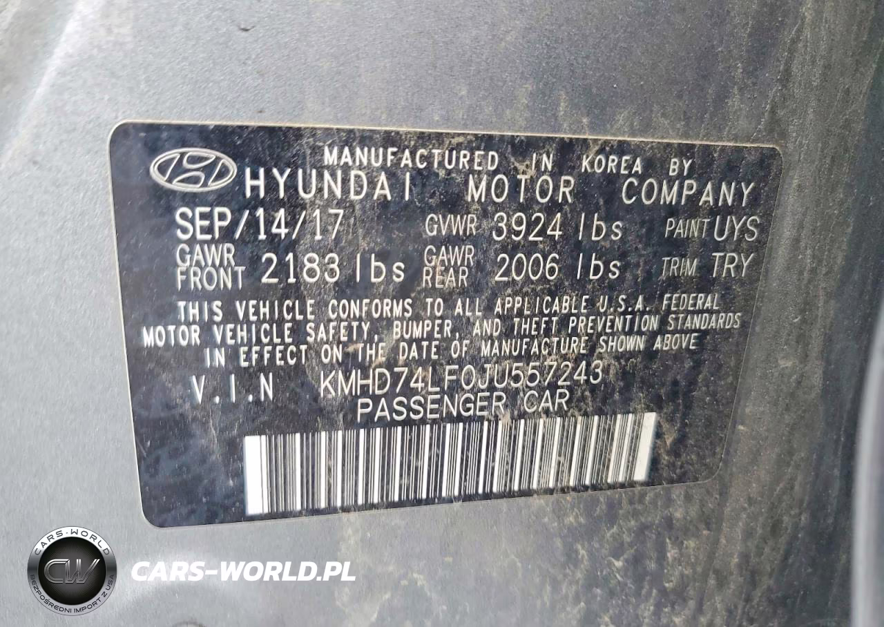 2018 Hyundai Elantra Se VIN:KMHD74LF0JU557243 - 12