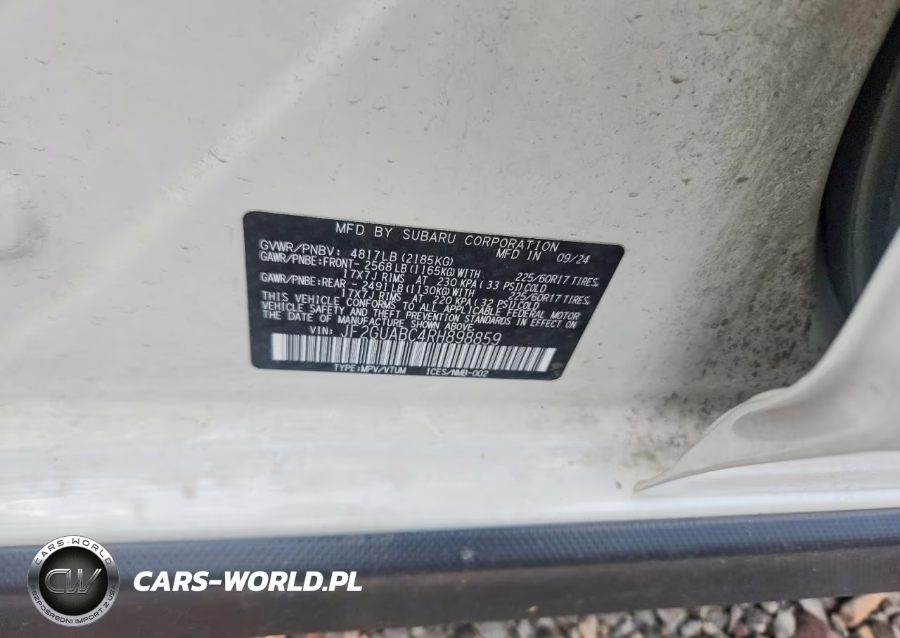 2024 Subaru Crosstrek VIN:JF2GUABC4RH898859 - 14