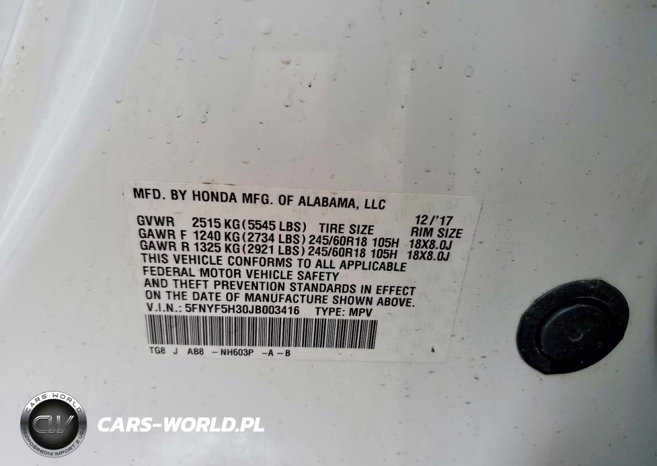 2018 Honda Pilot Ex VIN:5FNYF5H30JB003416 - 13