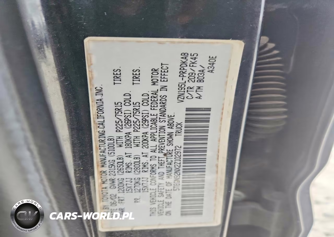 2002 Toyota Tacoma VIN:5TEGN92NX2Z102972 - 12