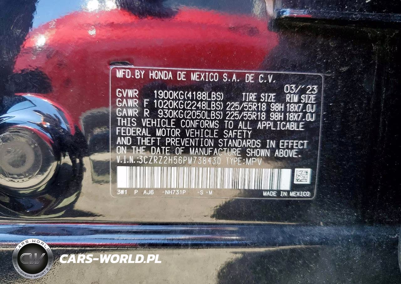 2023 Honda Hr-V Sport VIN:3CZRZ2H56PM738430 - 13