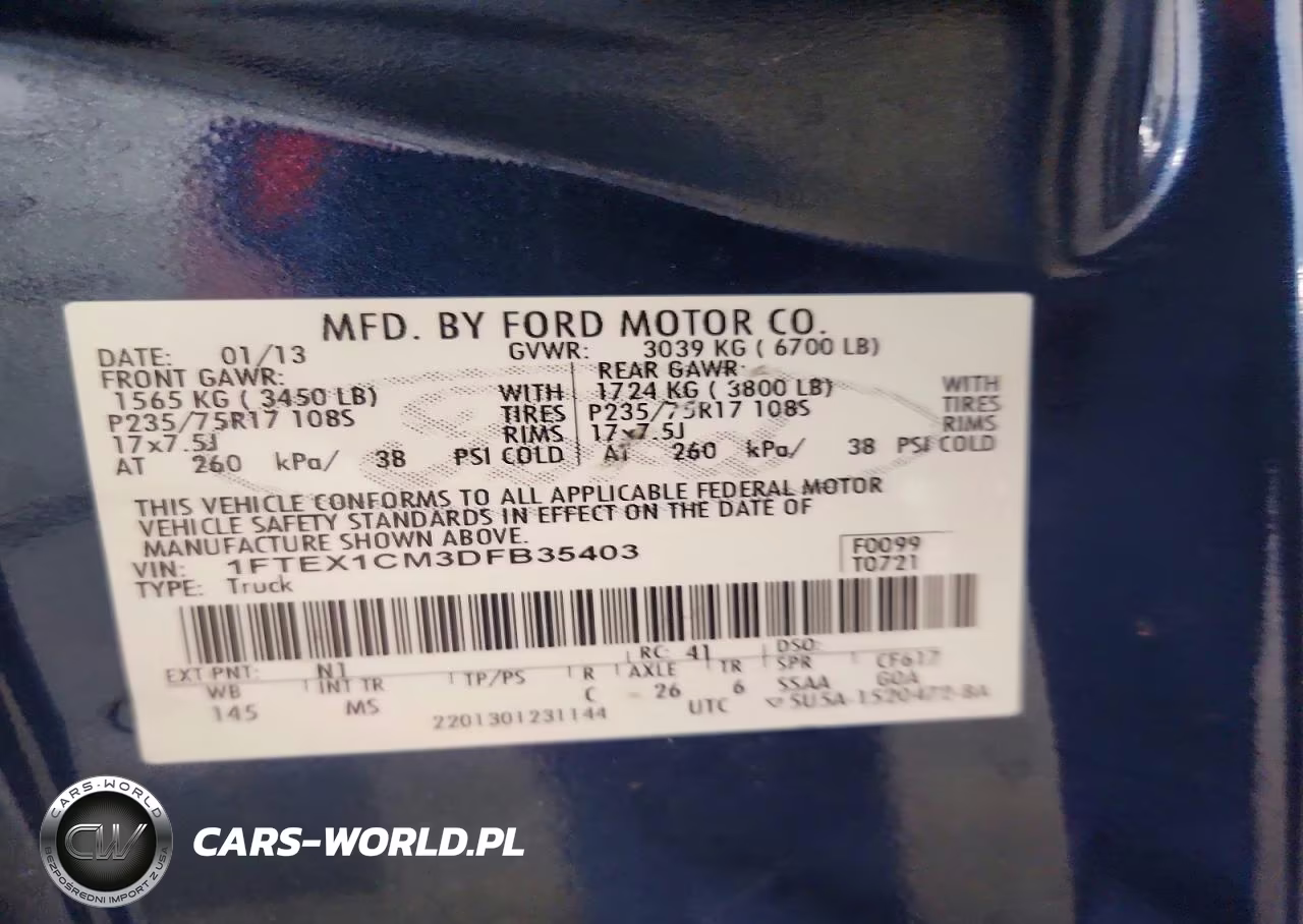 2013 Ford F150 Super Cab VIN:1FTEX1CM3DFB35403 - 12