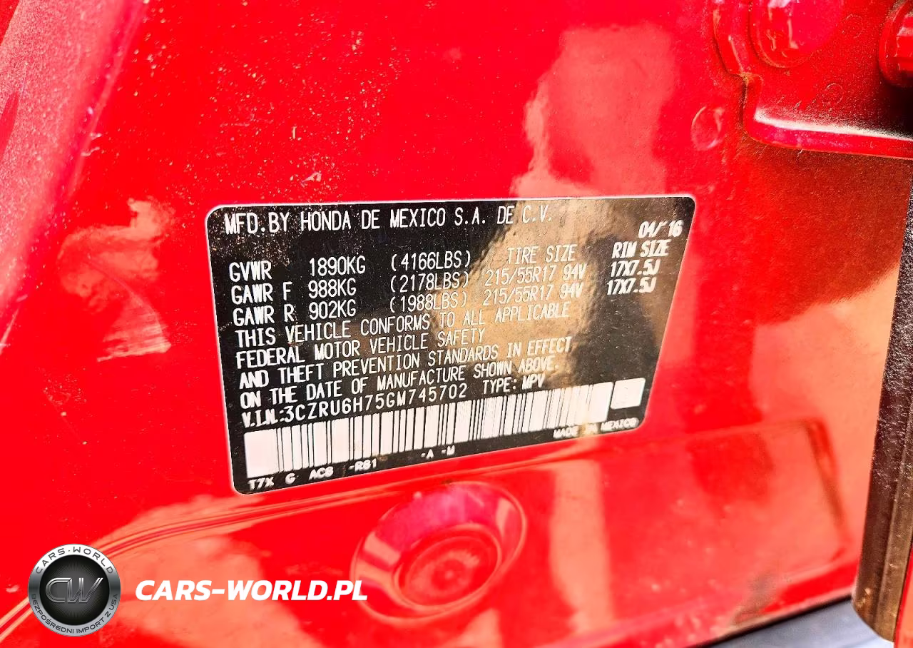 2016 Honda Hr-V Exl VIN:3CZRU6H75GM745702 - 13
