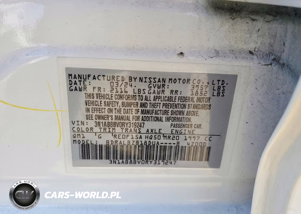 2024 Nissan Sentra S VIN:3N1AB8BV0RY319247 - 12
