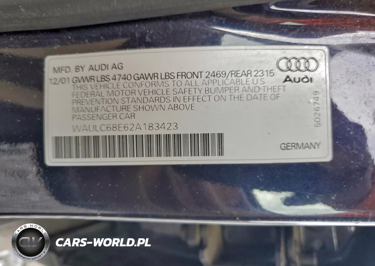 2002 Audi A4 1.8T Quattro VIN:WAULC68E62A183423 - 13