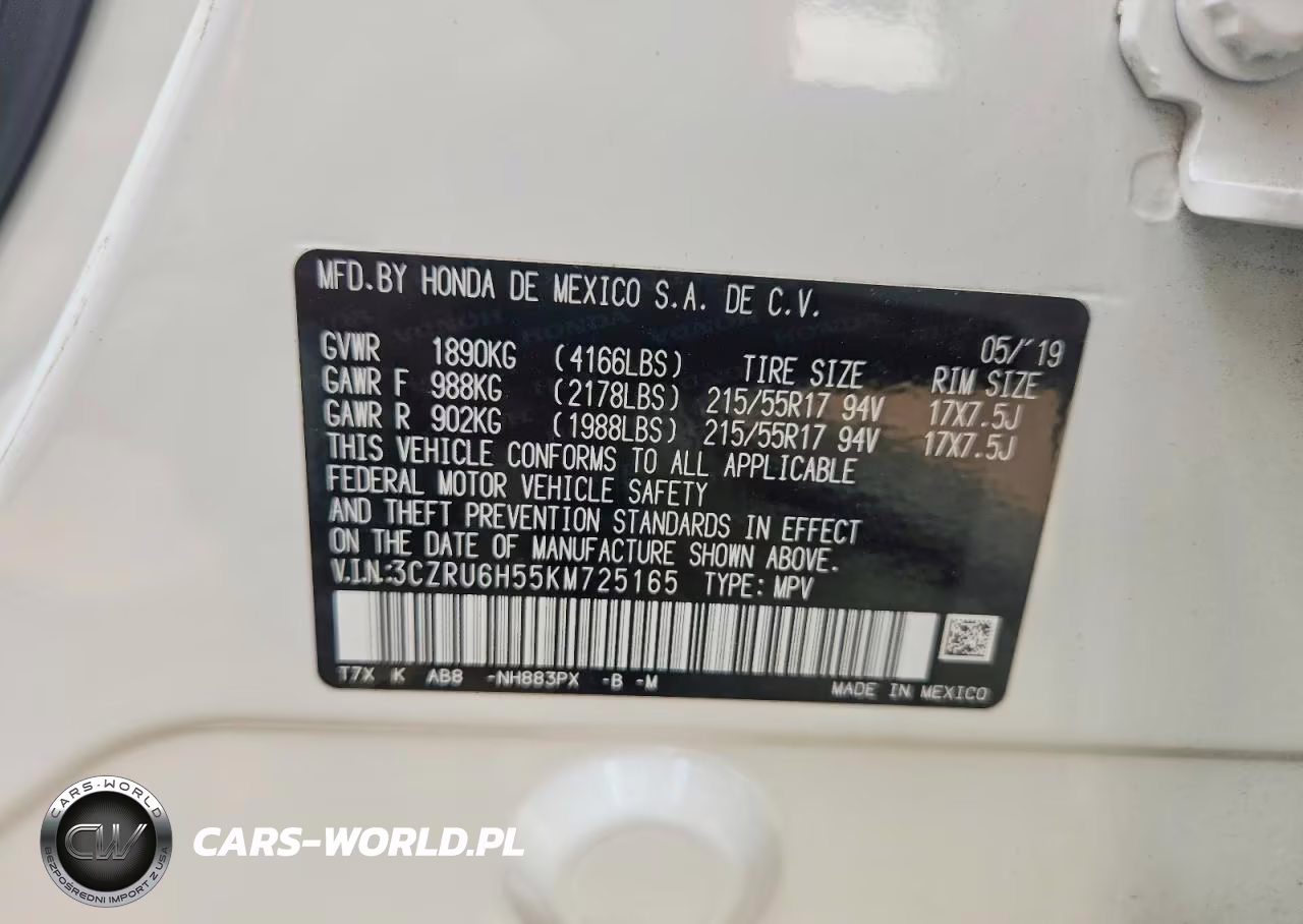 2019 Honda Hr-V Ex VIN:3CZRU6H55KM725165 - 13