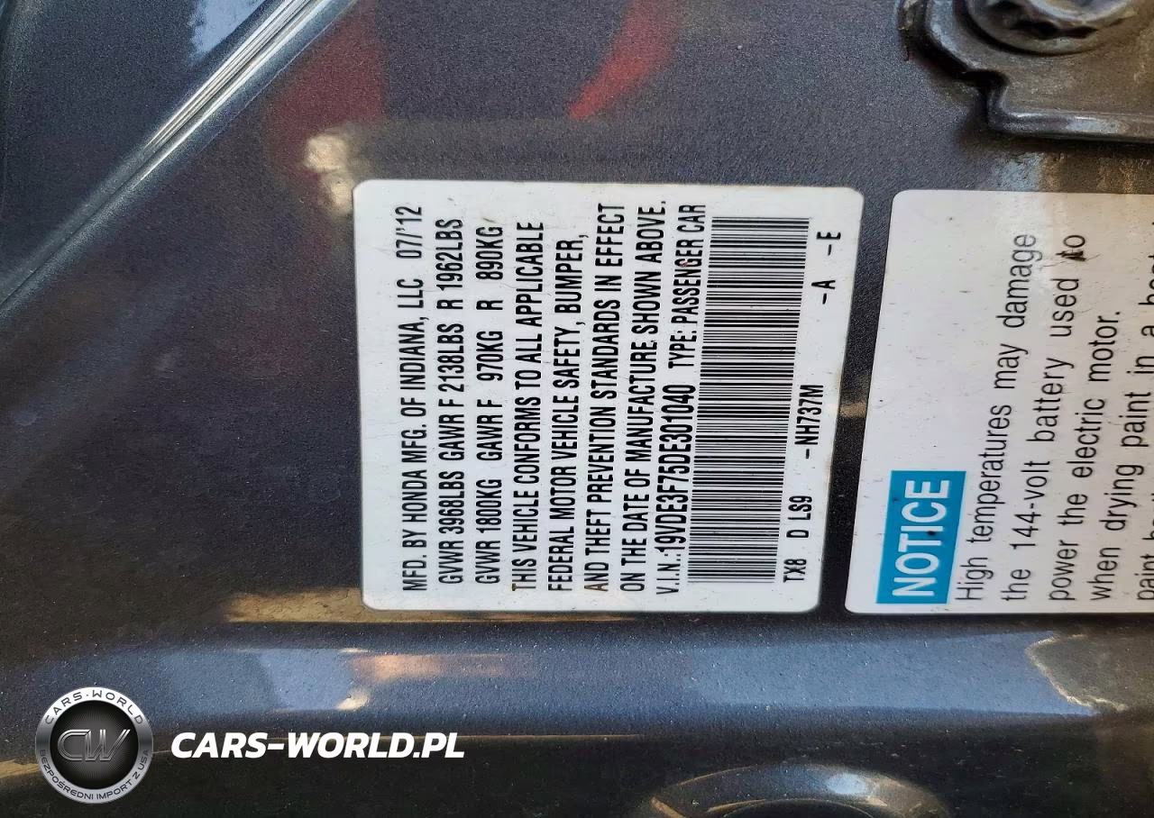 2013 Acura Ilx Hybrid Tech VIN:19VDE3F75DE301040 - 13