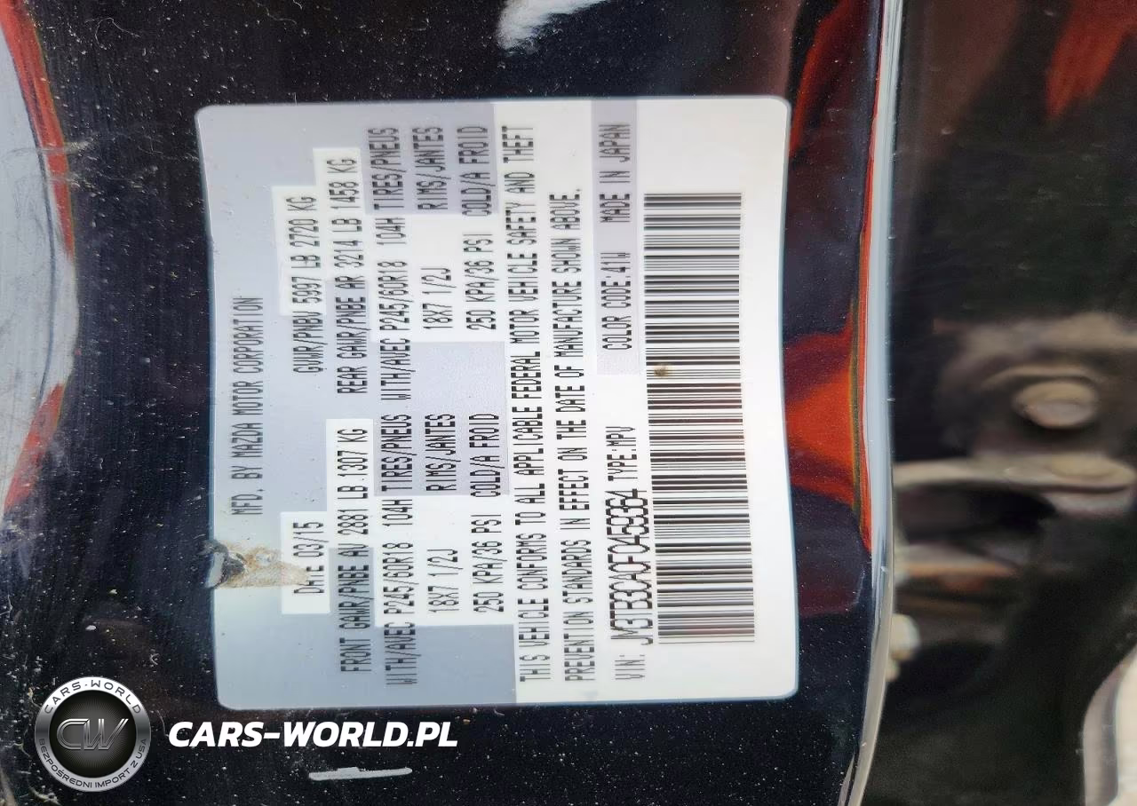 2015 Mazda Cx-9 Touring VIN:JM3TB3CA0F0459364 - 13
