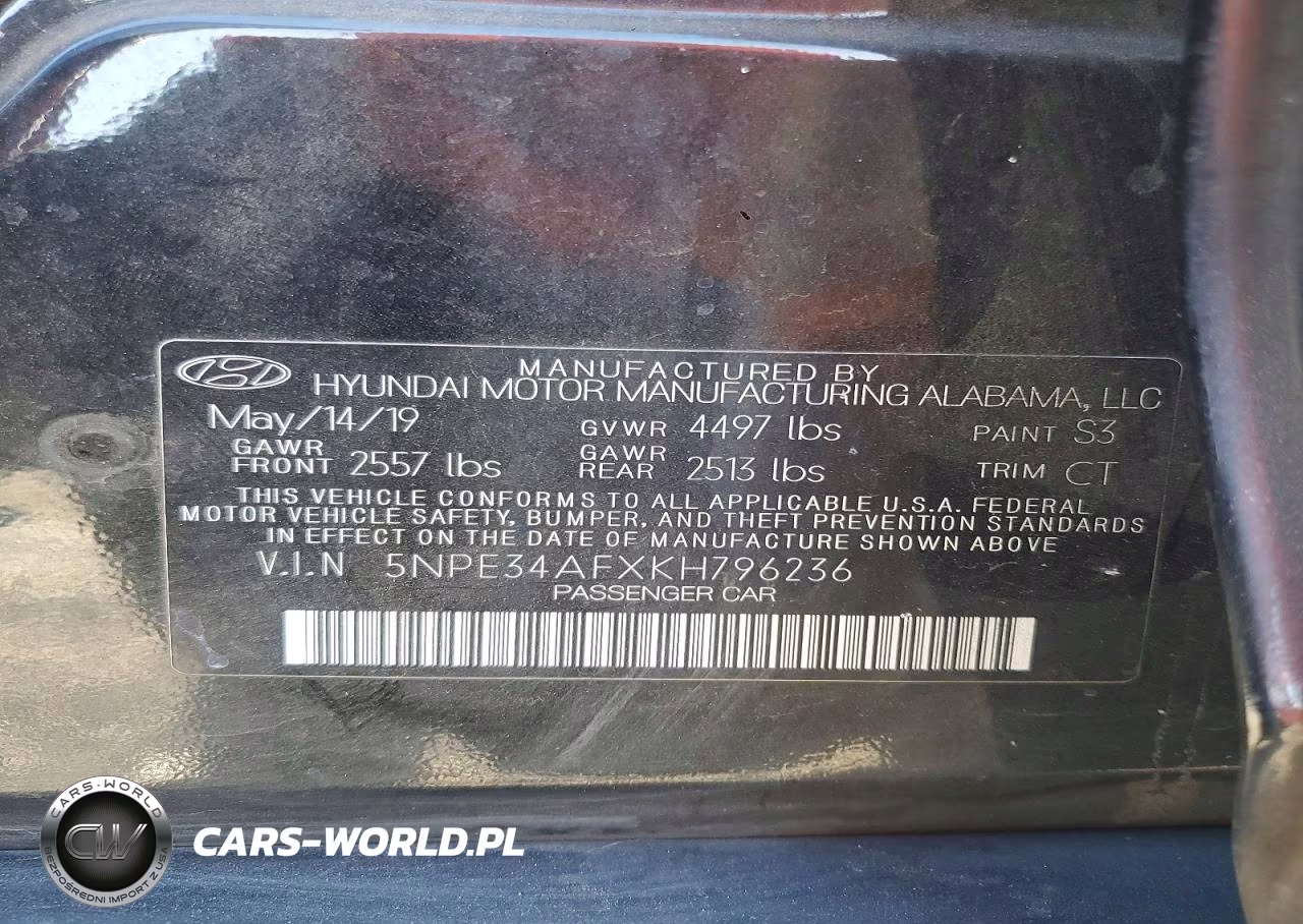 2019 Hyundai Sonata Sport VIN:5NPE34AFXKH796236 - 13