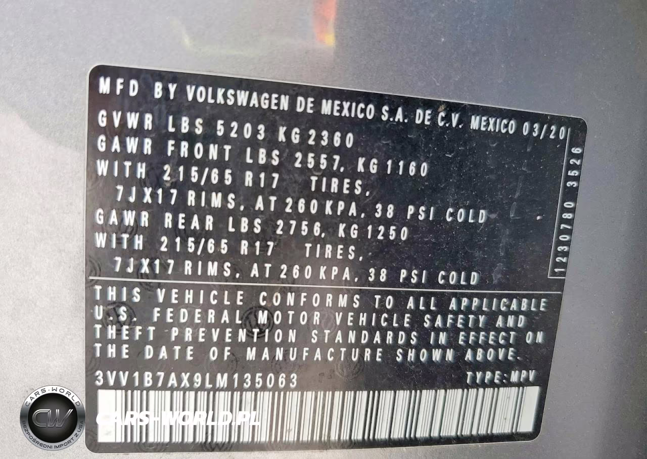 2020 Volkswagen Tiguan S VIN:3VV1B7AX9LM135063 - 14