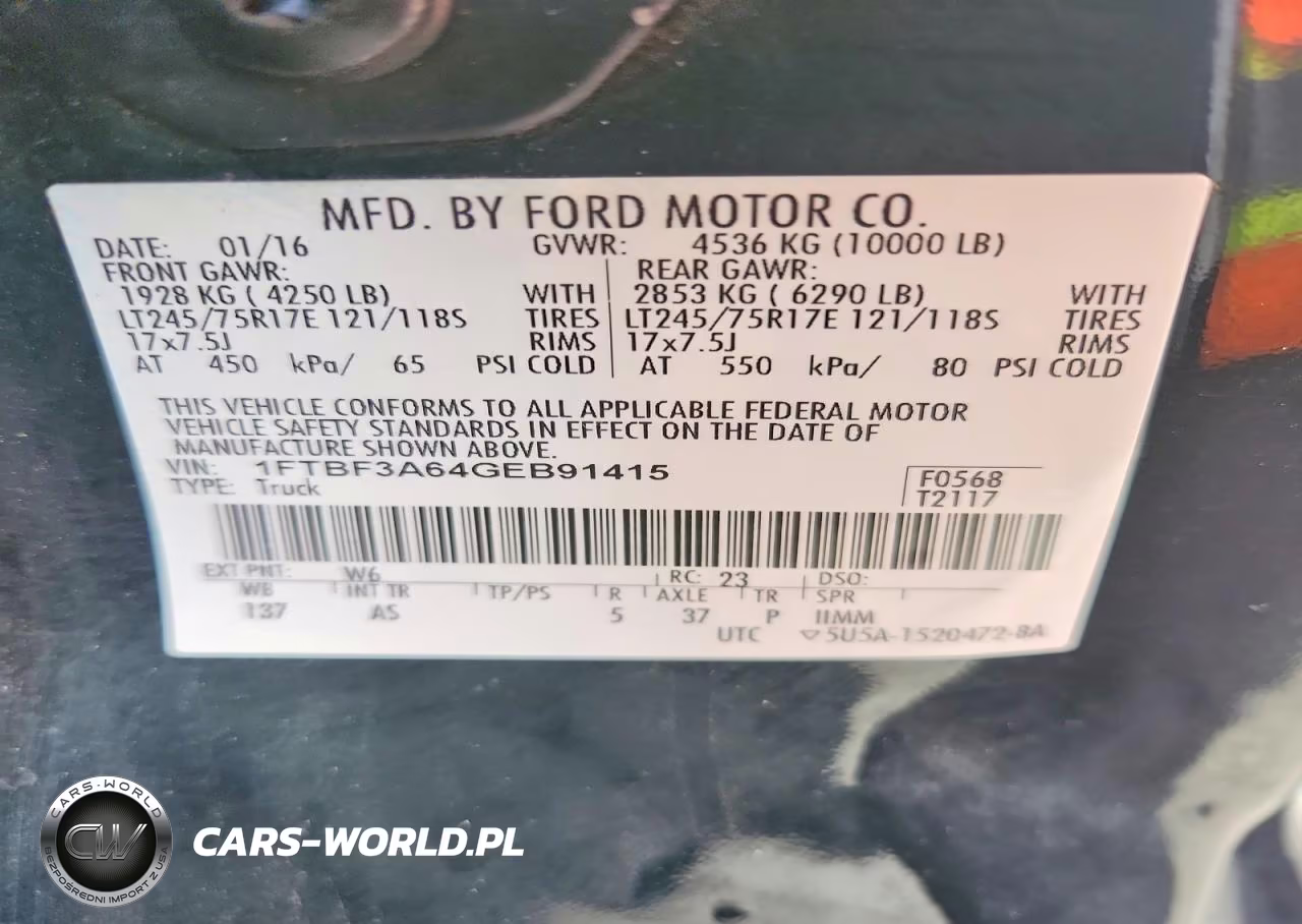 2016 Ford F350 Super Duty VIN:1FTBF3A64GEB91415 - 13