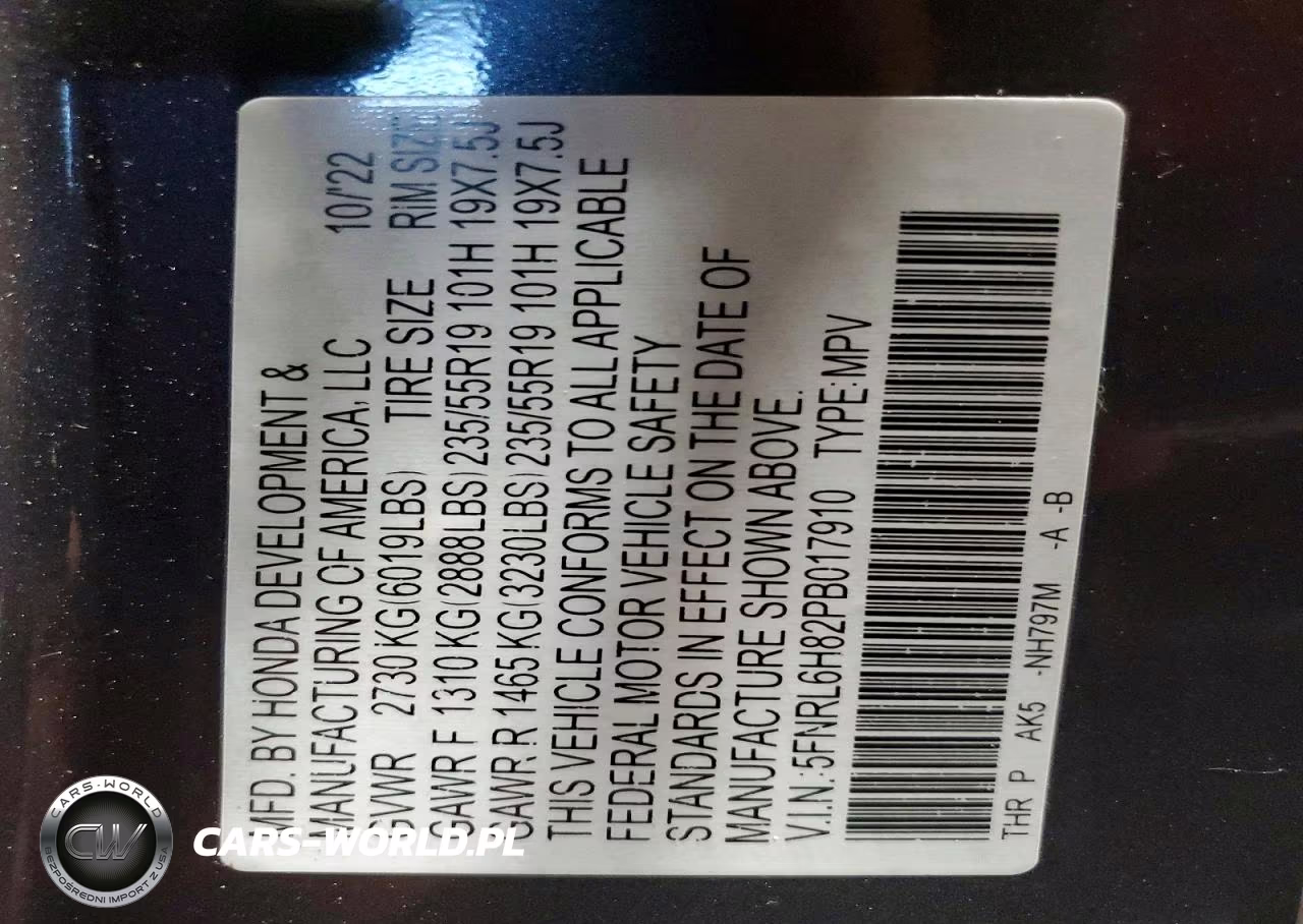 2023 Honda Odyssey Touring VIN:5FNRL6H82PB017910 - 14