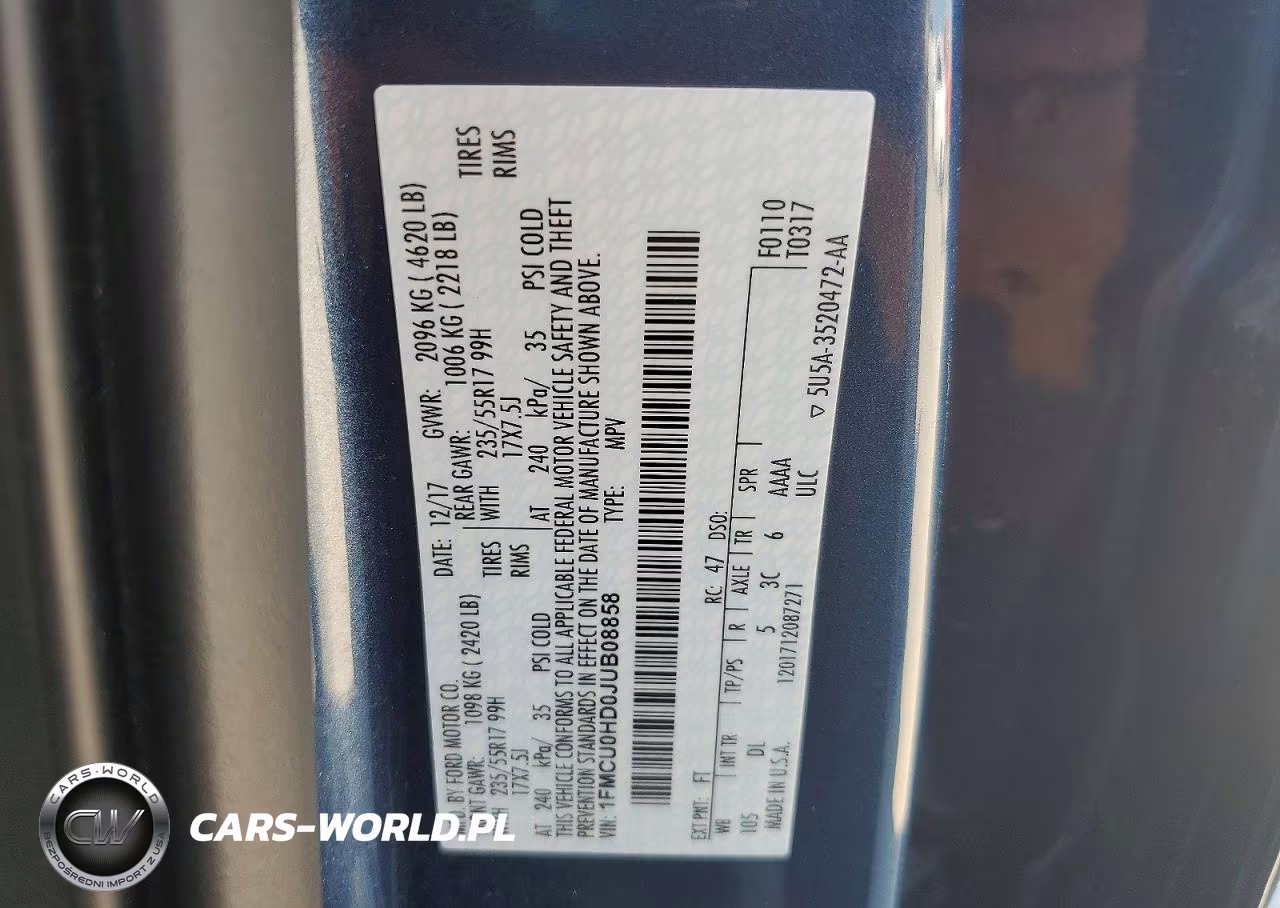 2018 Ford Escape Sel VIN:1FMCU0HD0JUB08858 - 14
