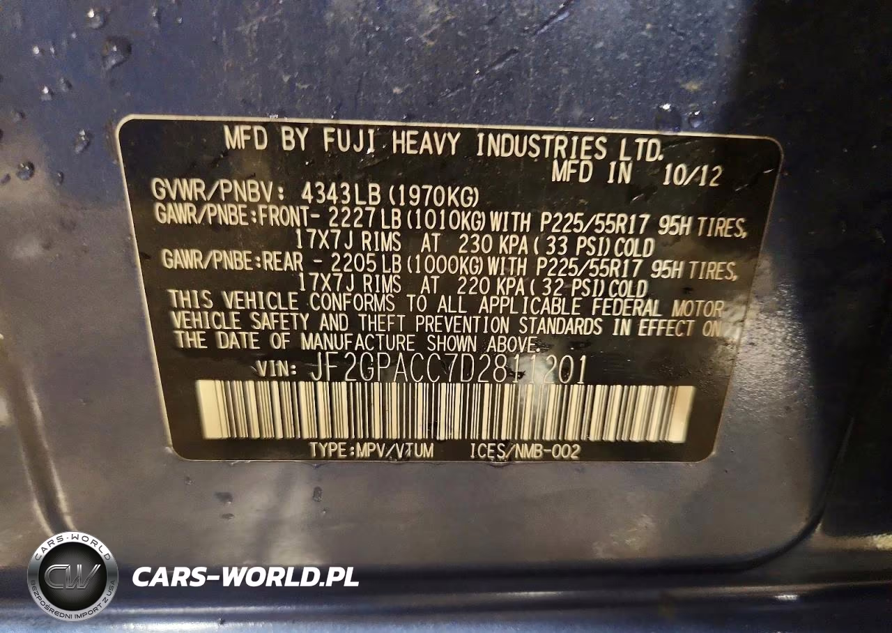 2013 Subaru Xv Crosstrek 2.0 Premium VIN:JF2GPACC7D2811201 - 12