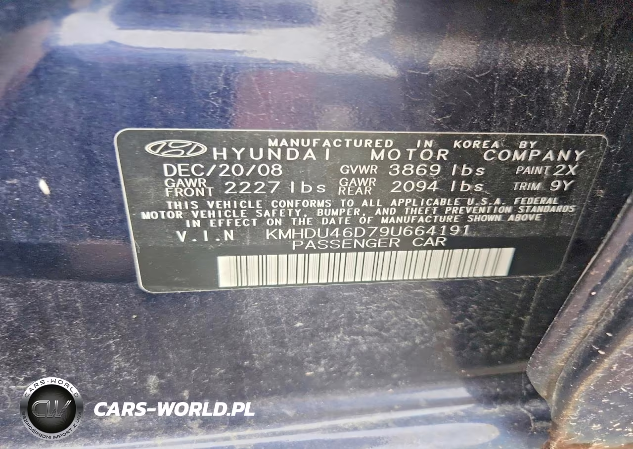 2009 Hyundai Elantra Se VIN:KMHDU46D79U664191 - 13