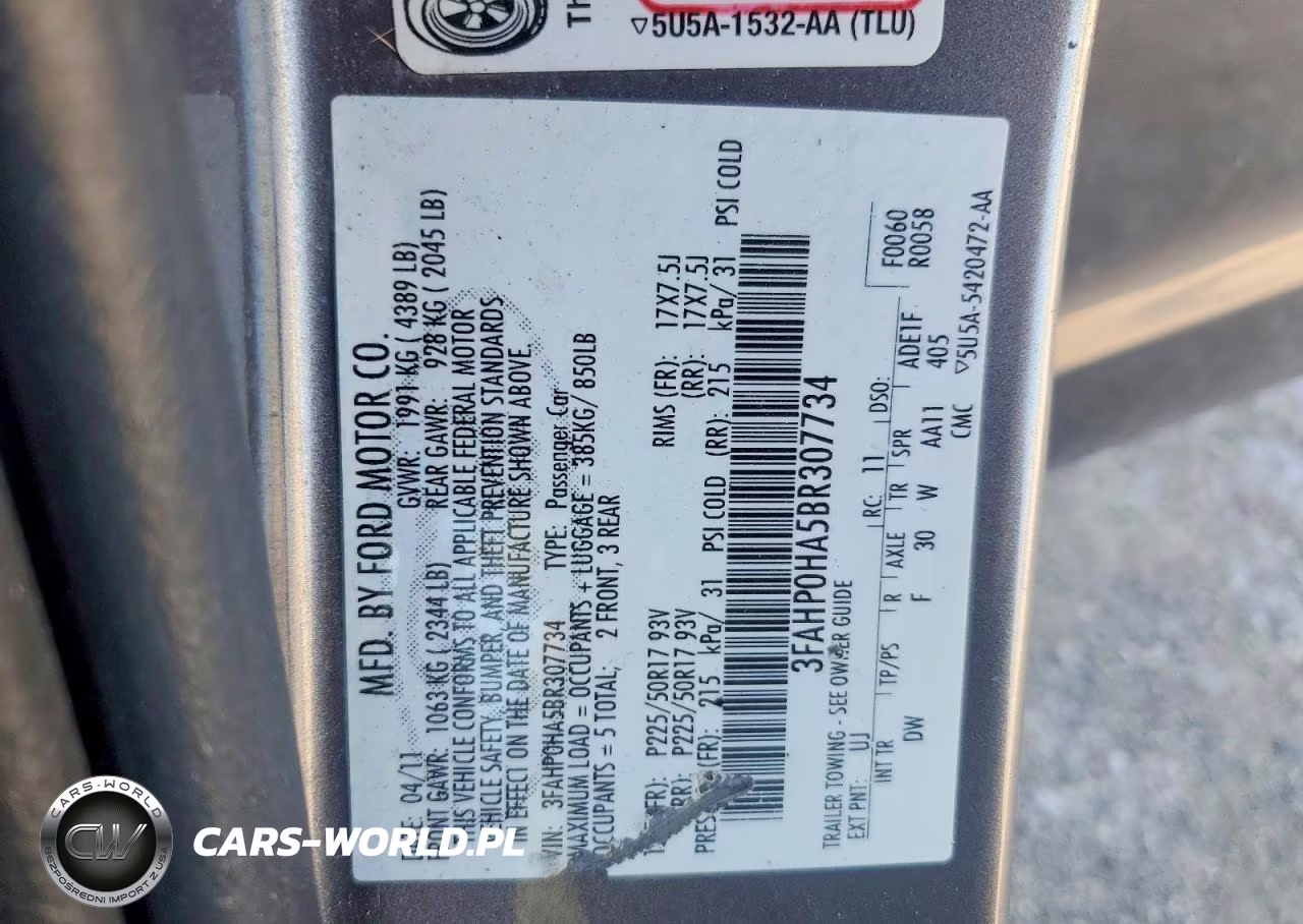 2011 Ford Fusion Se VIN:3FAHP0HA5BR307734 - 12