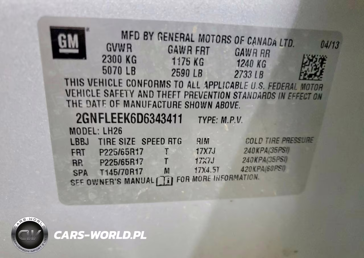 2013 Chevrolet Equinox Lt VIN:2GNFLEEK6D6343411 - 13
