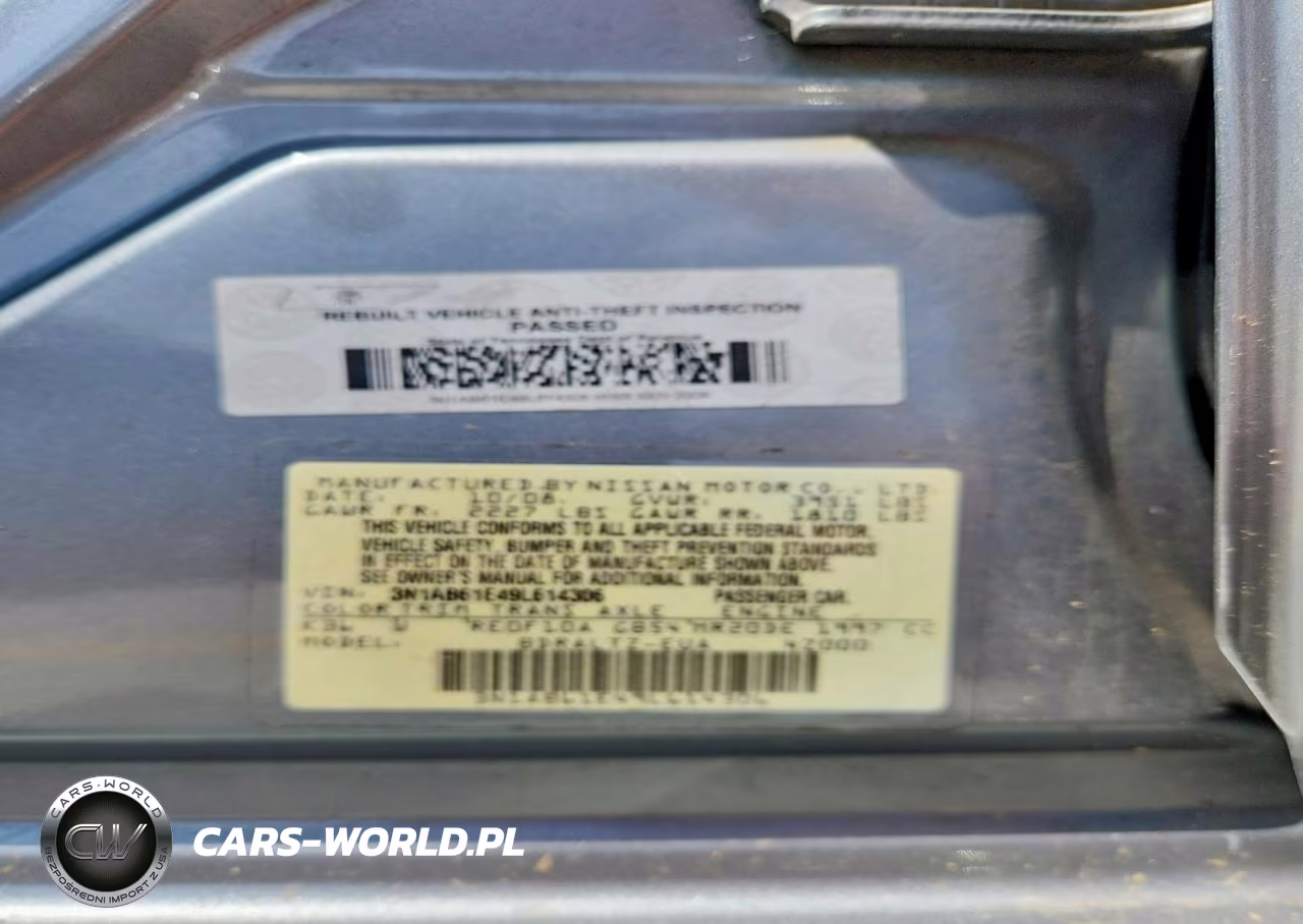 2009 Nissan Sentra 2.0 VIN:3N1AB61E49L614306 - 12