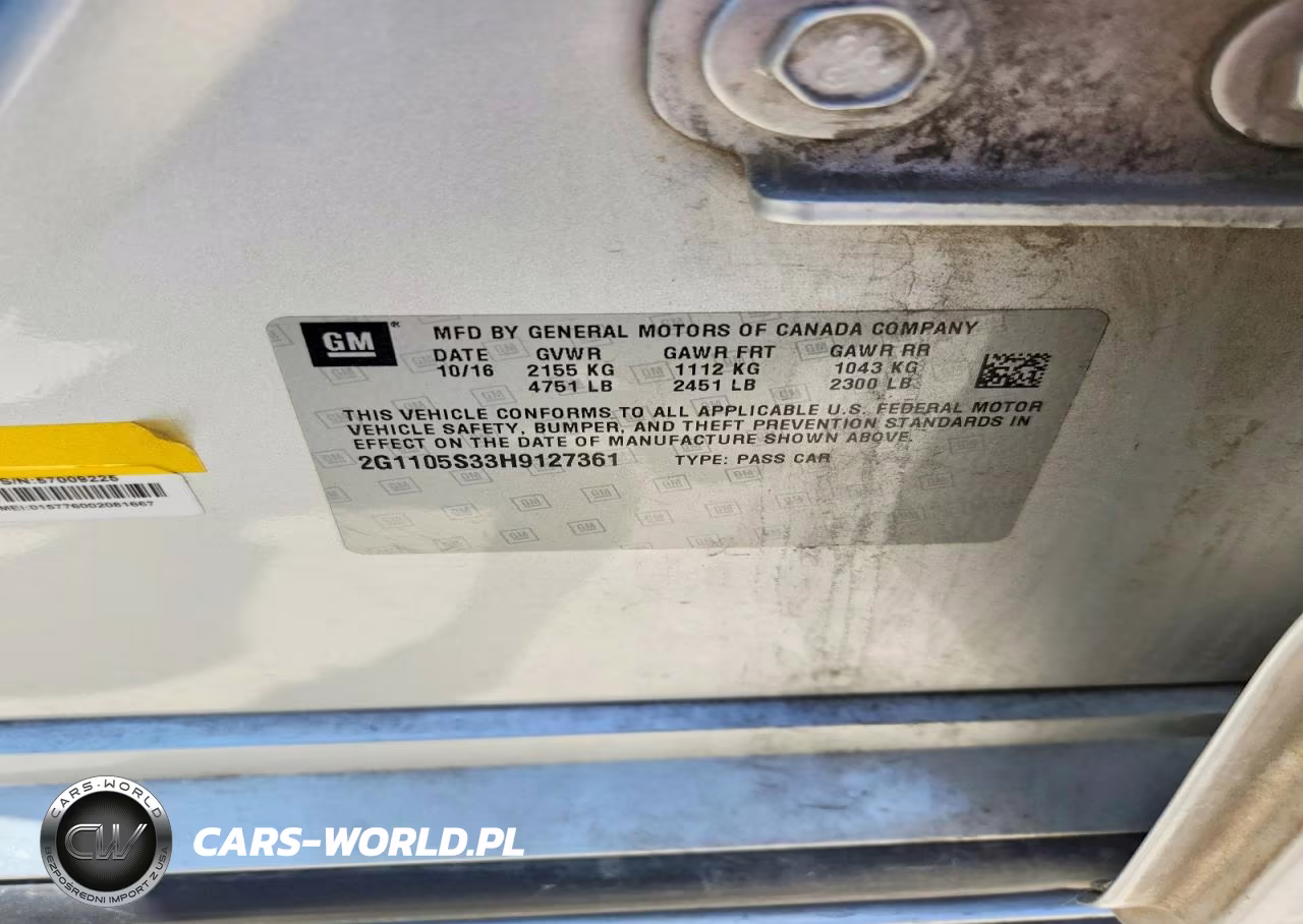 2017 Chevrolet Impala Lt VIN:2G1105S33H9127361 - 12