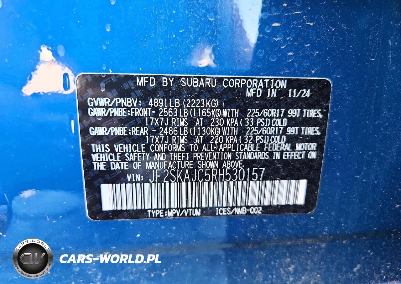 2024 Subaru Forester Wilderness VIN:JF2SKAJC5RH530157 - 12