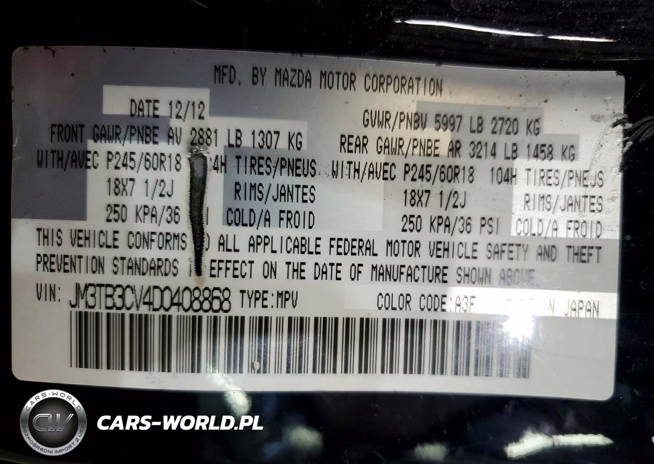 2013 Mazda Cx-9 Touring VIN:JM3TB3CV4D0408868 - 13