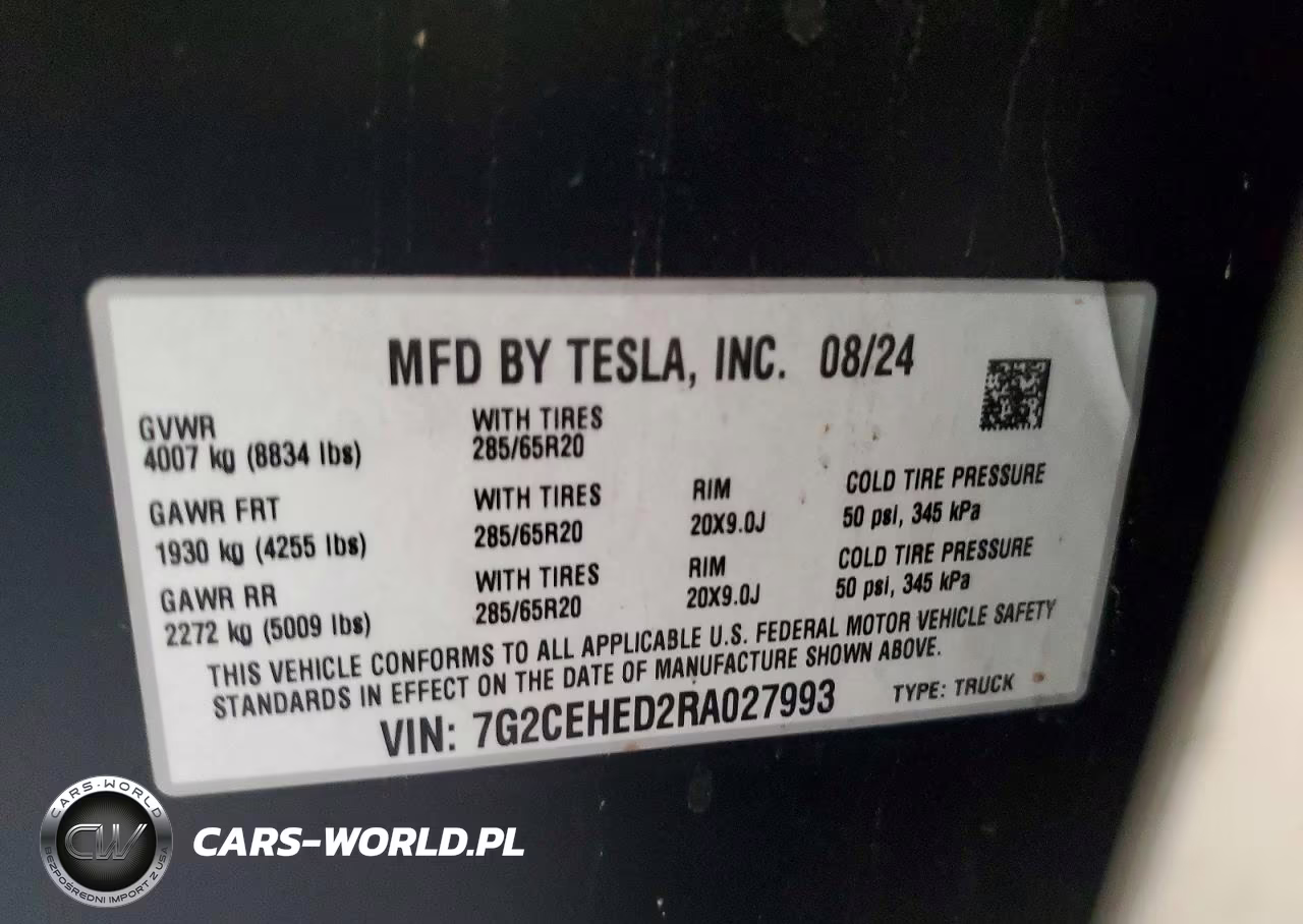 2024 Tesla Cybertruck VIN:7G2CEHED2RA027993 - 13