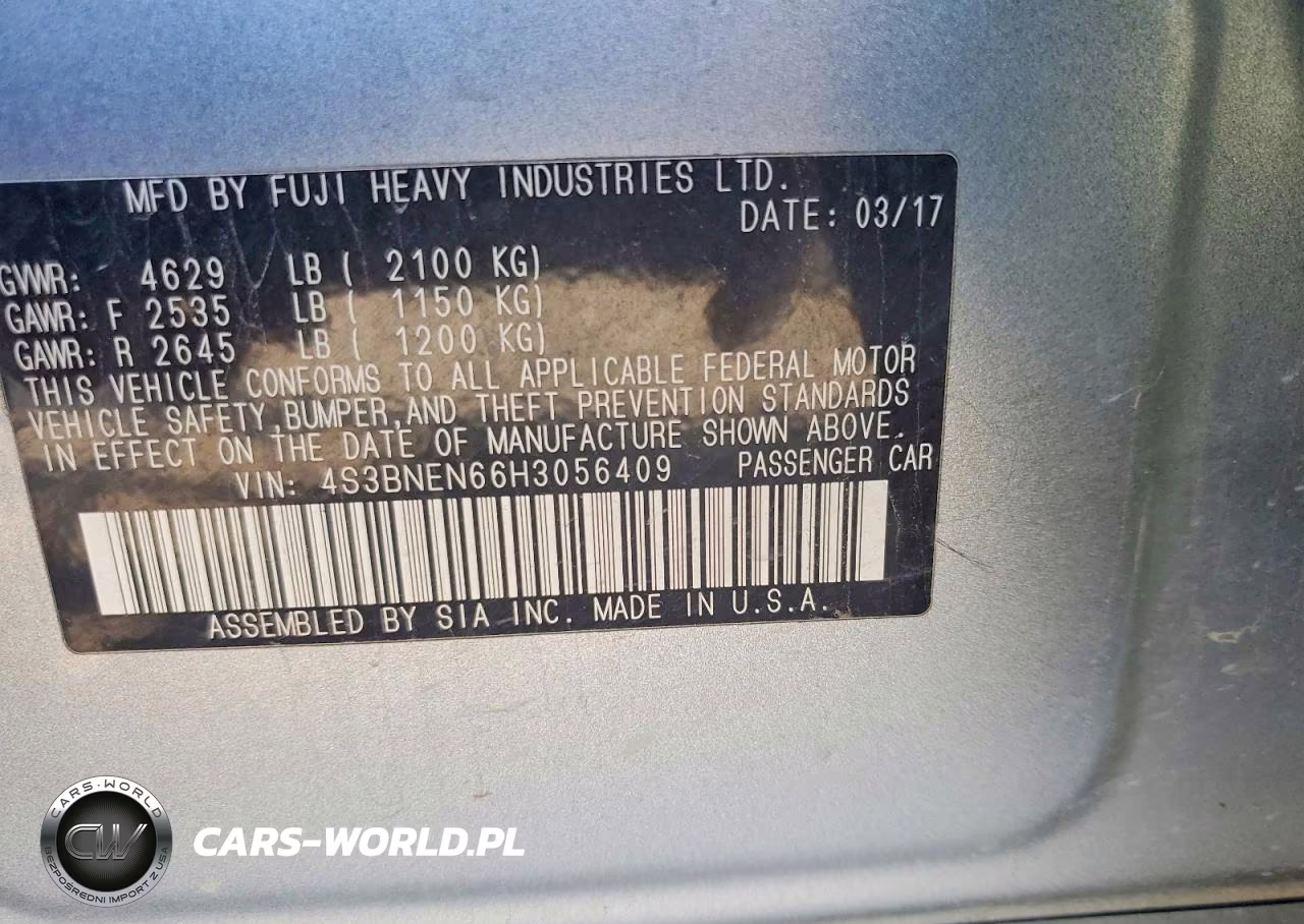 2017 Subaru Legacy 3.6R Limited VIN:4S3BNEN66H3056409 - 12