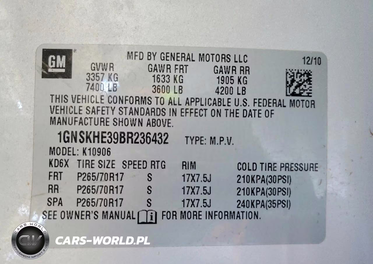 2011 Chevrolet Suburban K1500 Ls VIN:1GNSKHE39BR236432 - 14