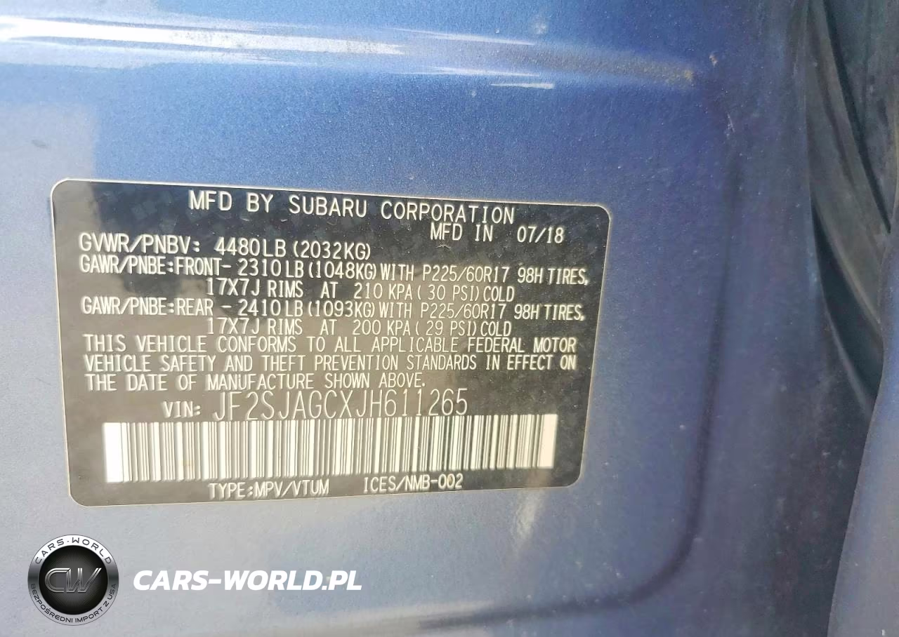 2018 Subaru Forester VIN:JF2SJAGCXJH611265 - 12