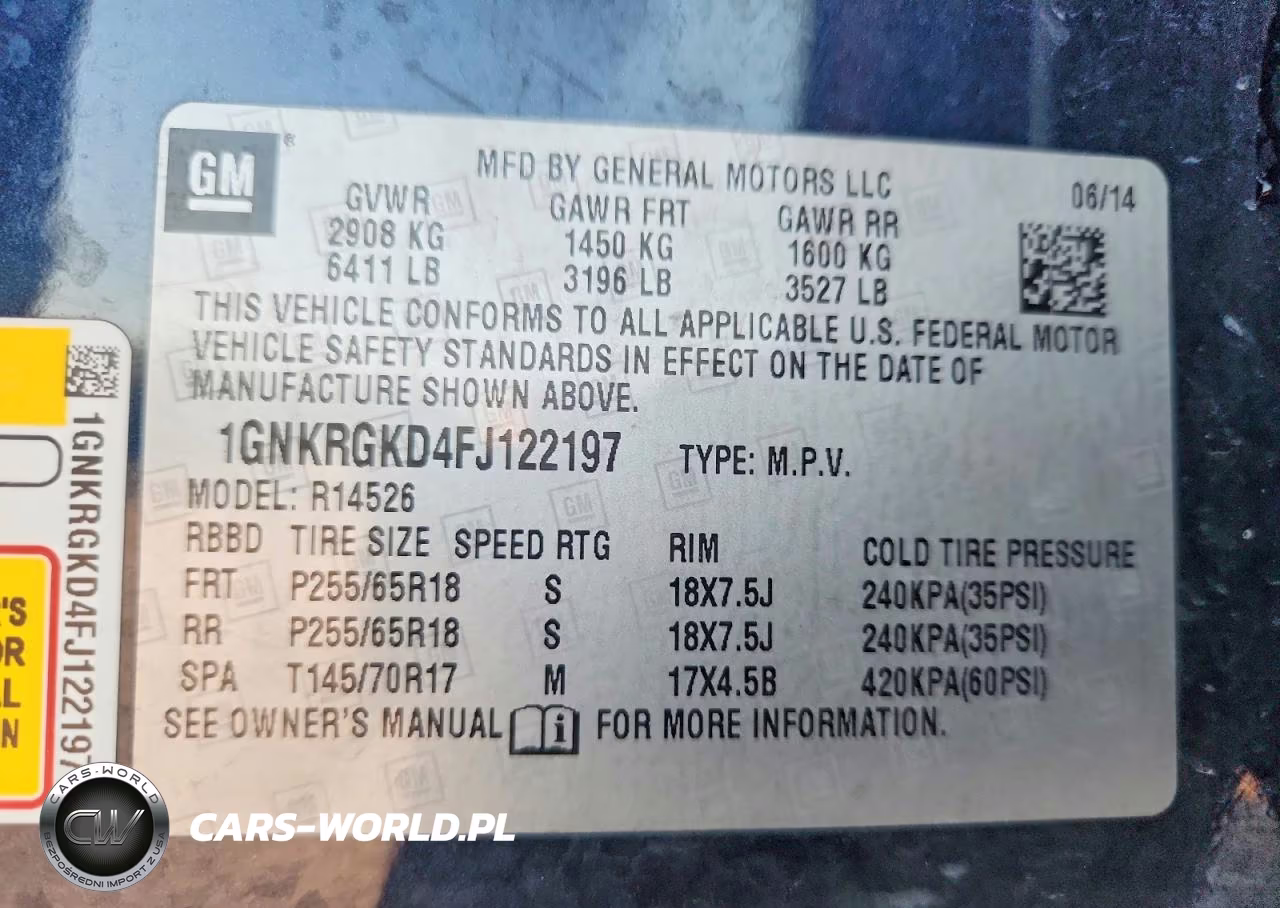 2015 Chevrolet Traverse Lt VIN:1GNKRGKD4FJ122197 - 13