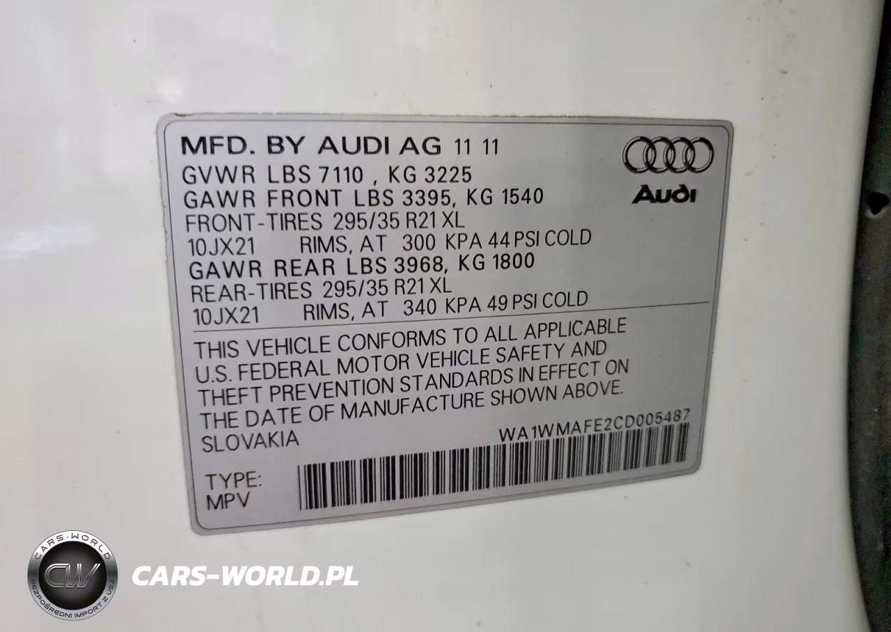 2012 Audi Q7 VIN:WA1WMAFE2CD005487 - 13