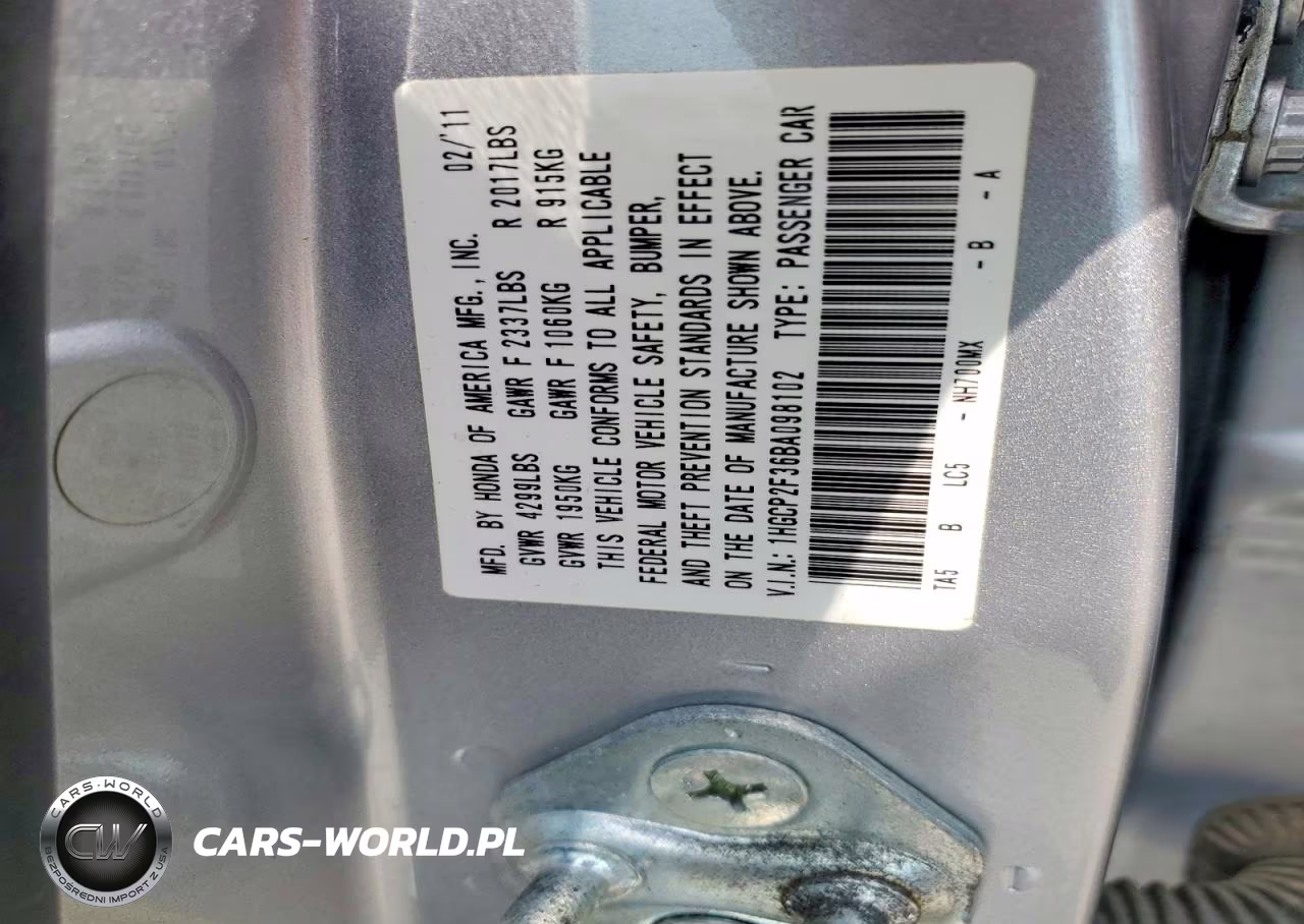 2011 Honda Accord Lx VIN:1HGCP2F36BA098102 - 12