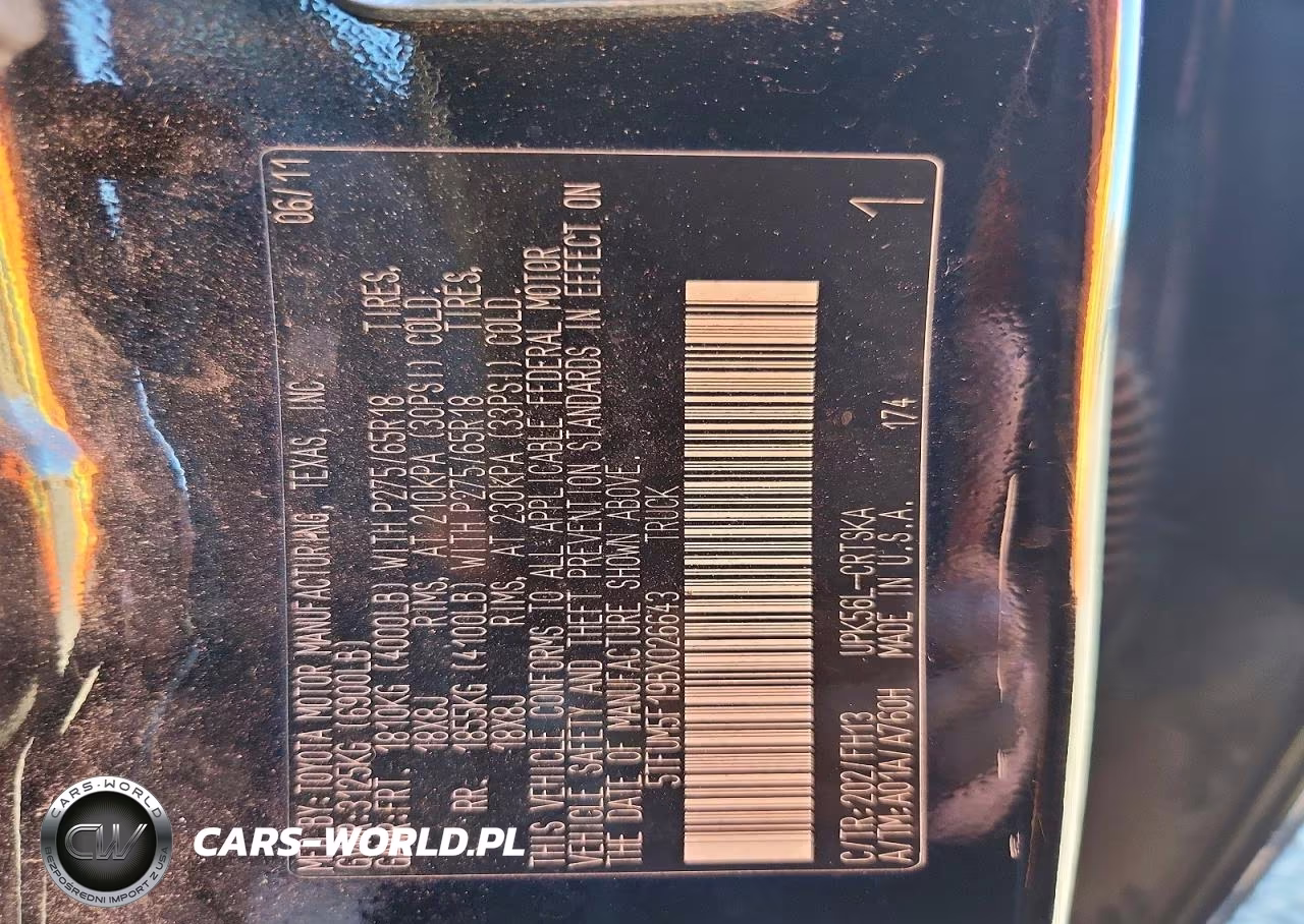 2011 Toyota Tundra Double Cab Sr5 VIN:5TFUM5F19BX026643 - 12