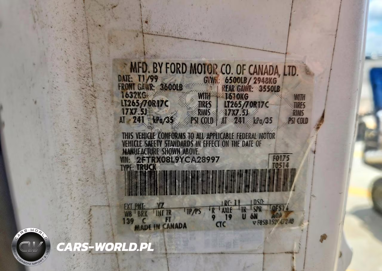 2000 Ford F150 VIN:2FTRX08L9YCA28997 - 12