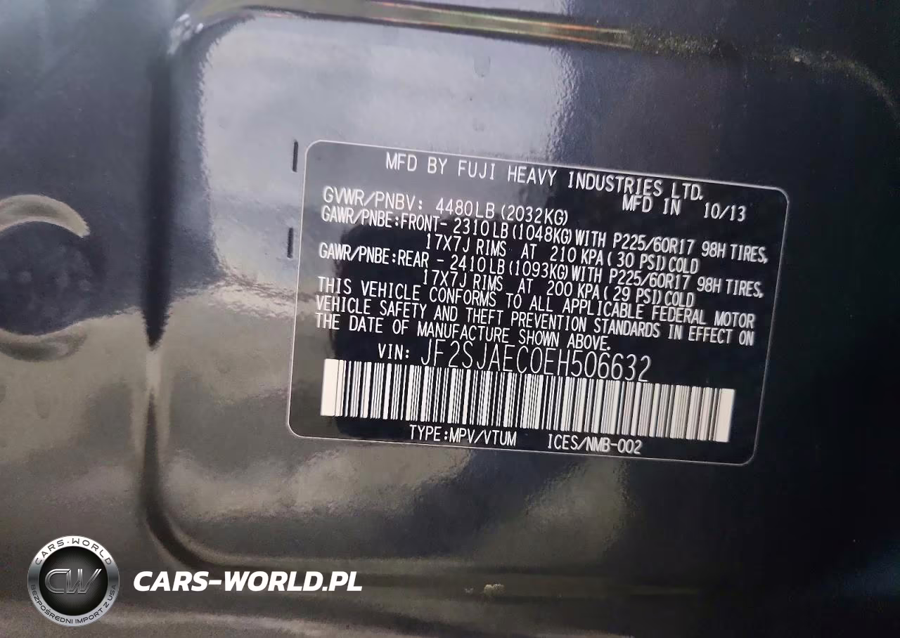 2014 Subaru Forester 2.5I Premium VIN:JF2SJAEC0EH506632 - 13