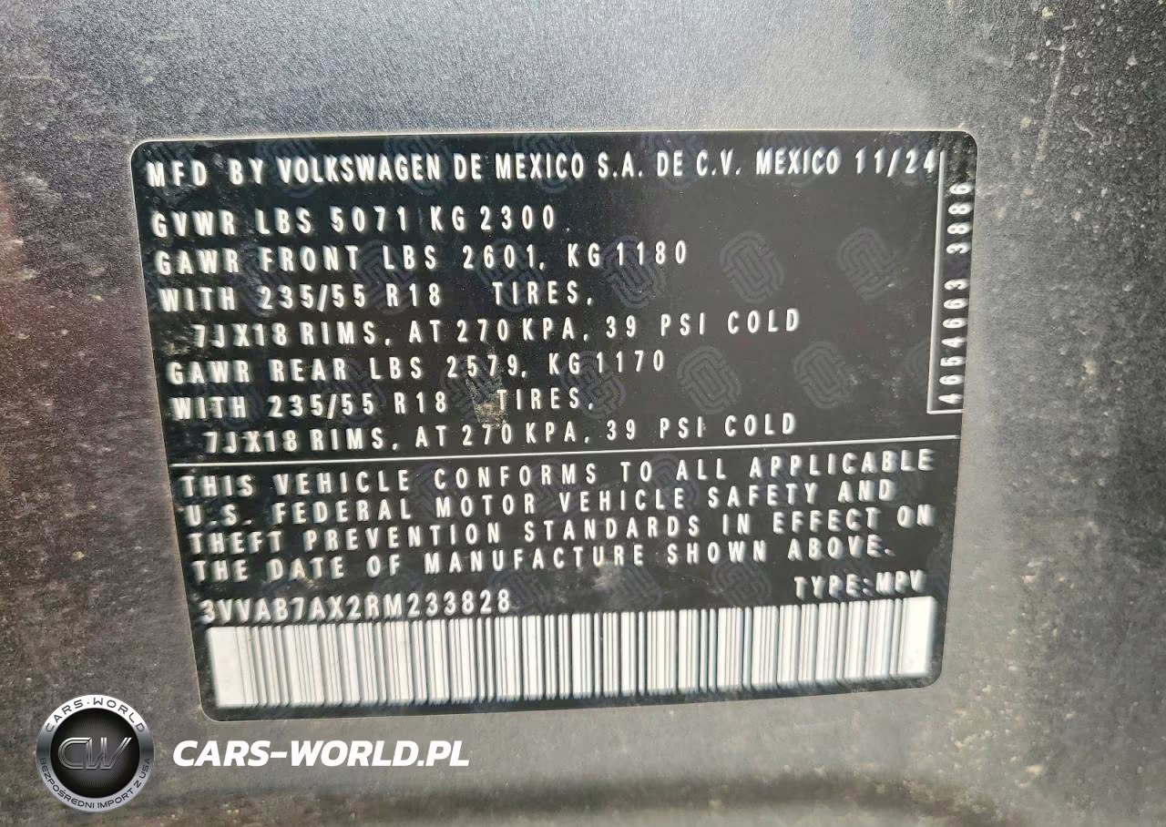 2024 Volkswagen Tiguan Wolfsburg VIN:3VVAB7AX2RM233828 - 12