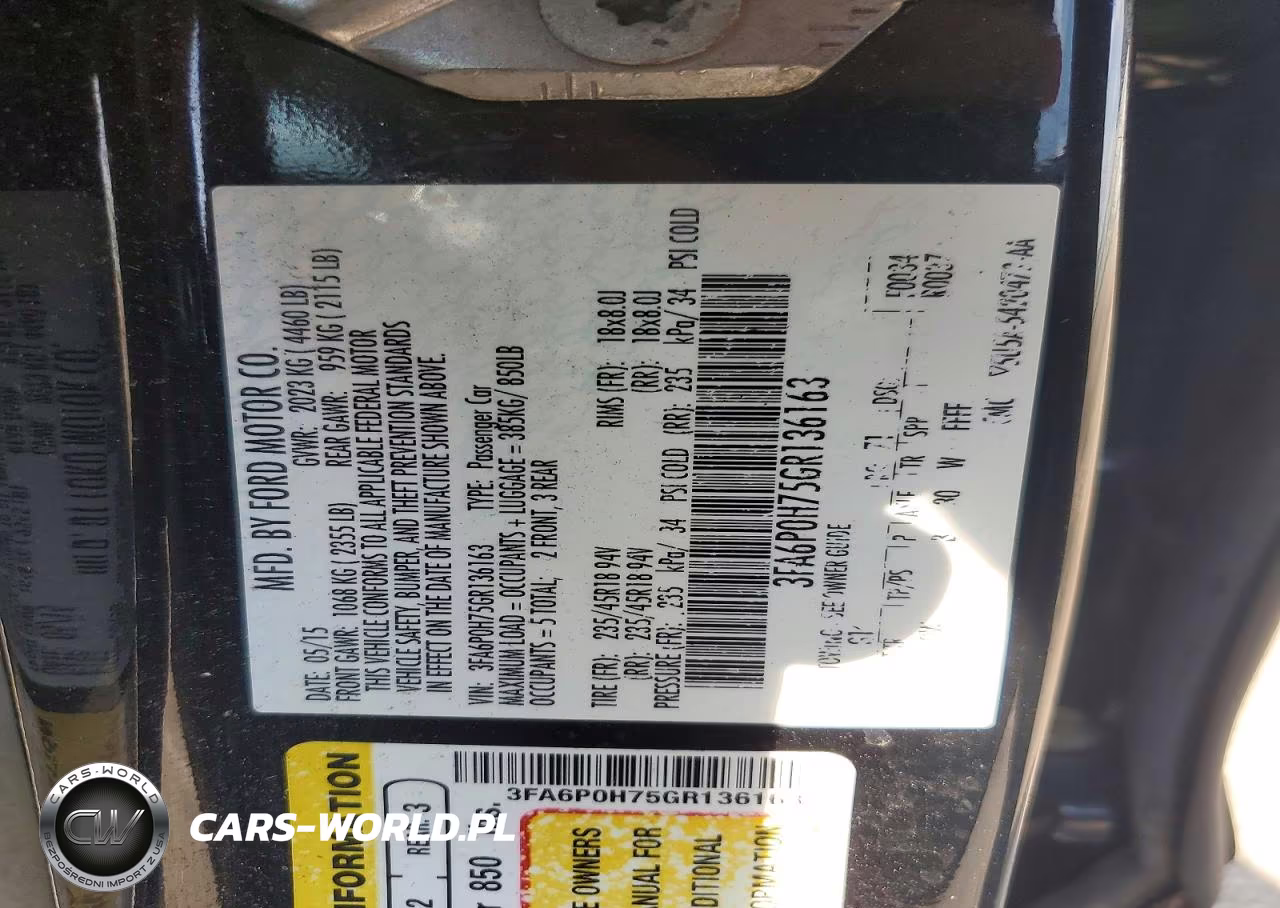 2016 Ford Fusion Se VIN:3FA6P0H75GR136163 - 12