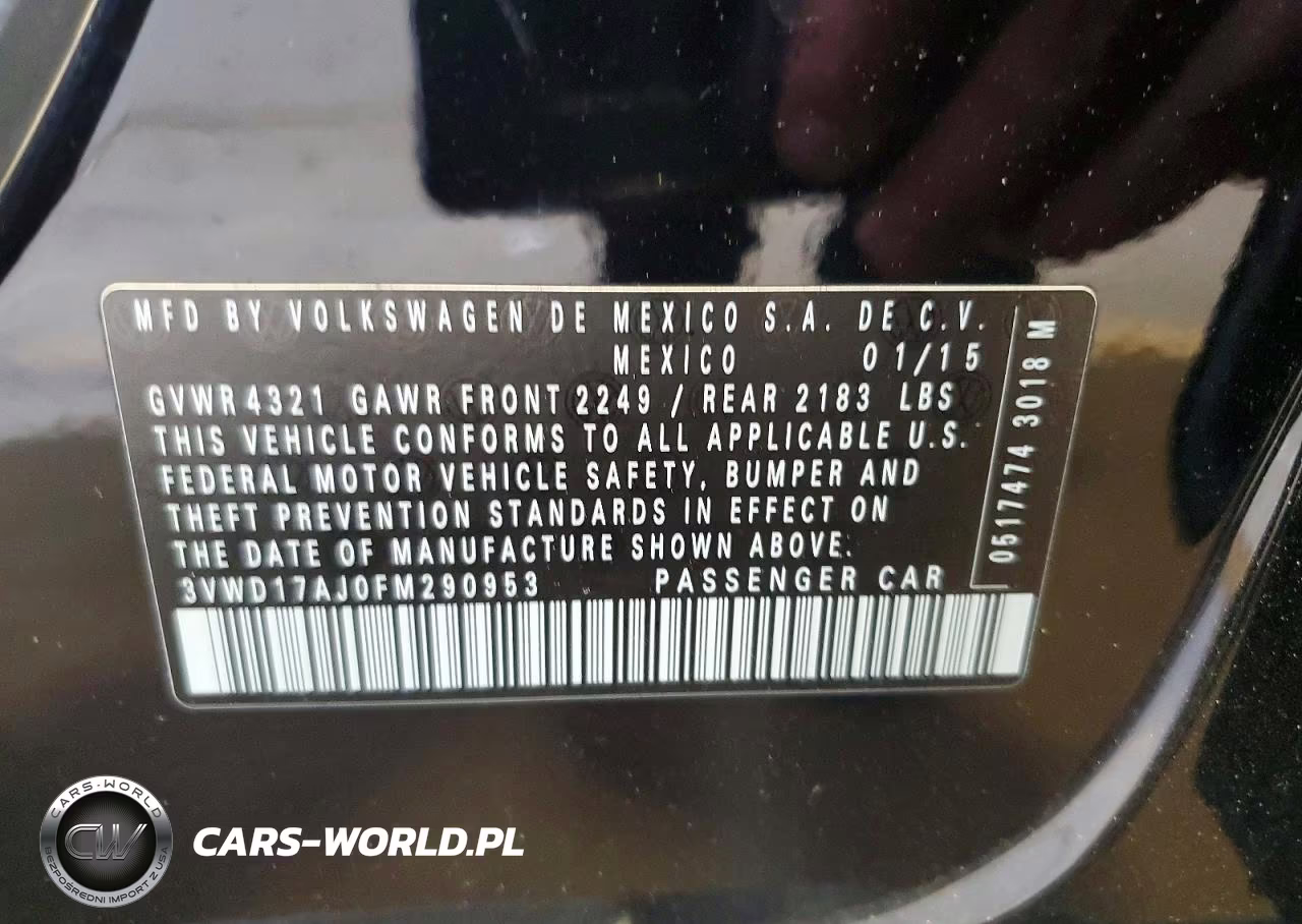 2015 Volkswagen Jetta Se VIN:3VWD17AJ0FM290953 - 12