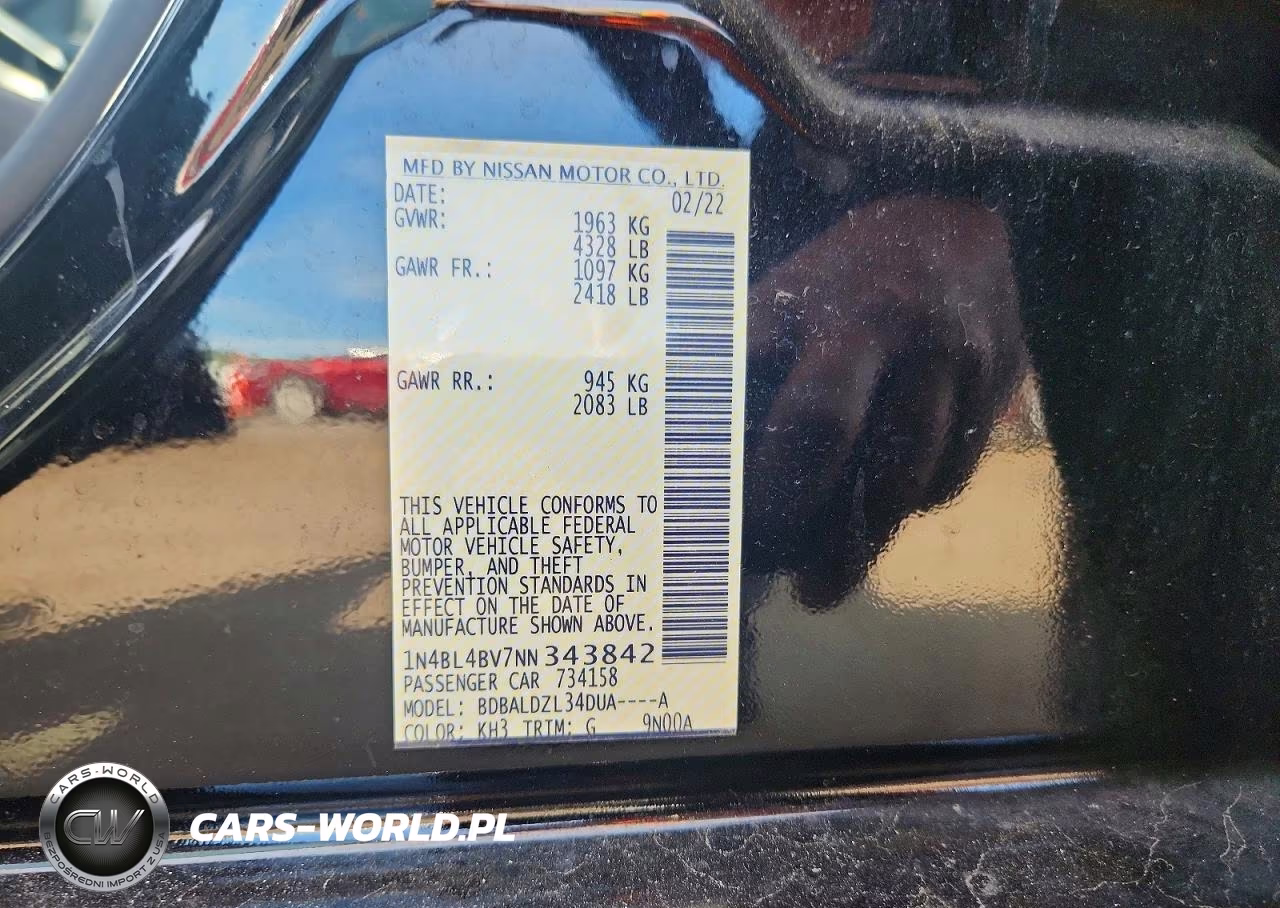 2022 Nissan Altima S VIN:1N4BL4BV7NN343842 - 13